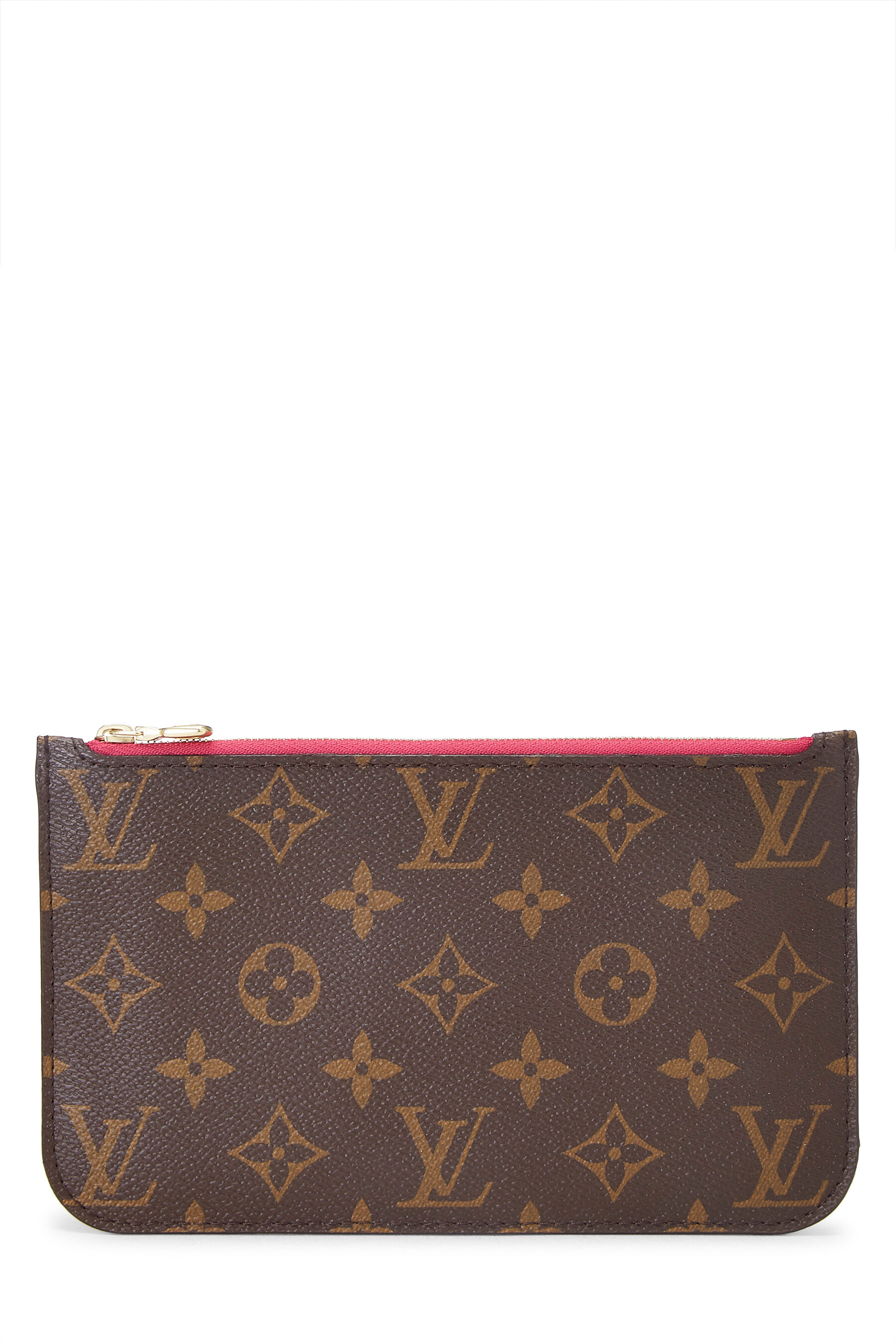 Women's Louis Vuitton Monogram Canvas Neverfull Pouch PM NM in Pink PM