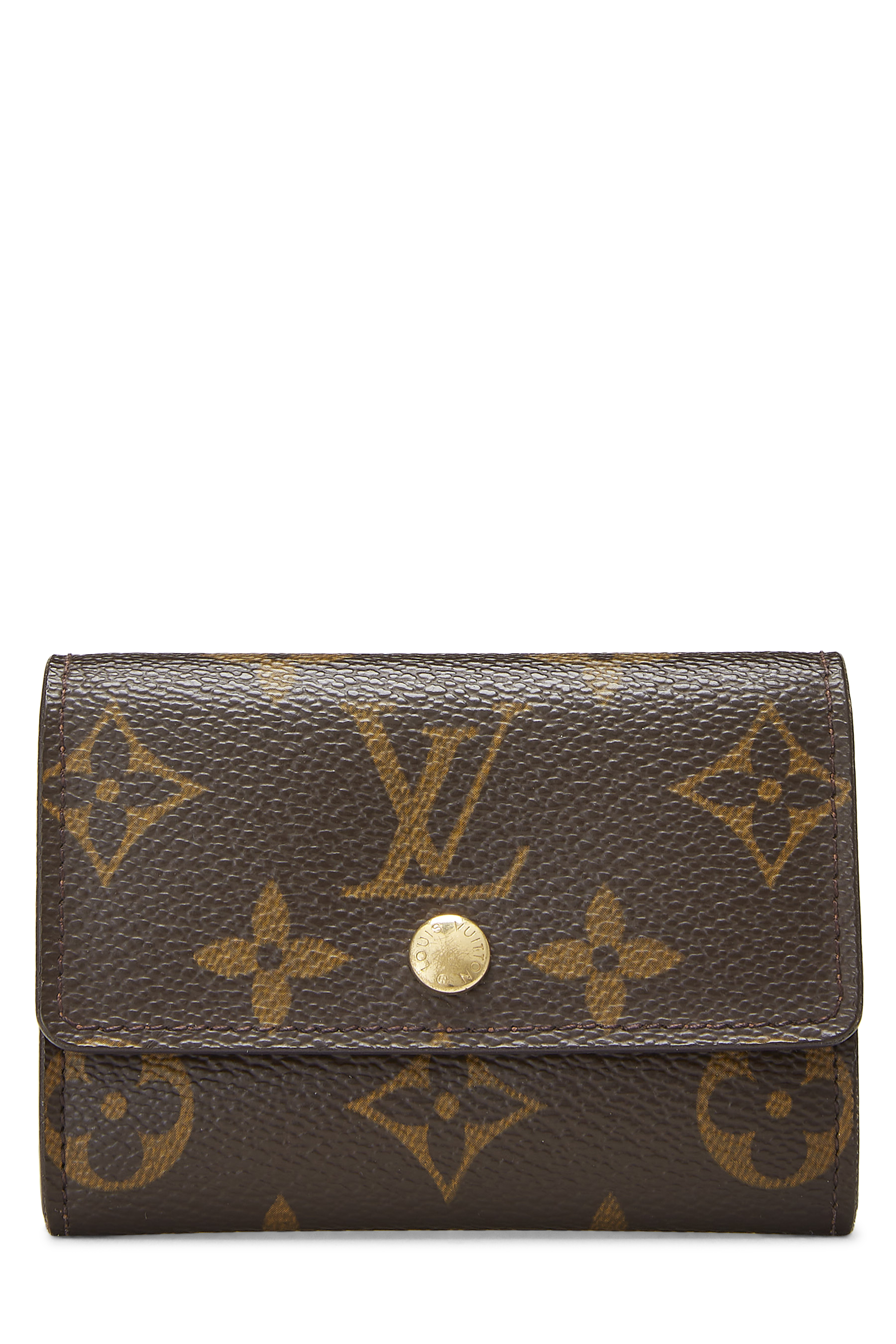 Women's Leather Louis Vuitton Monogram Canvas Porte Monnaie Plat in Brown