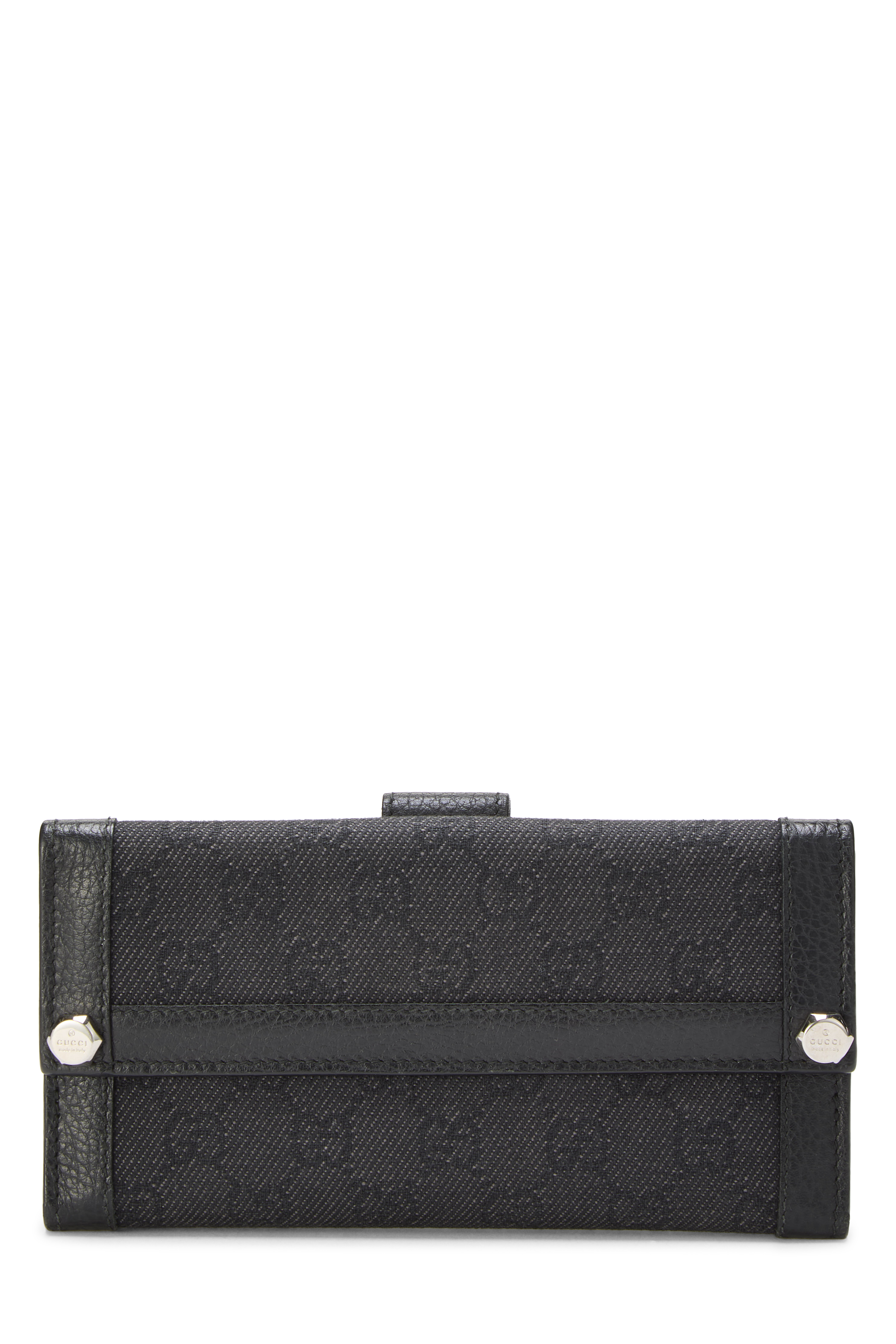 Women's Gucci Black GG Denim Continental Wallet in Black