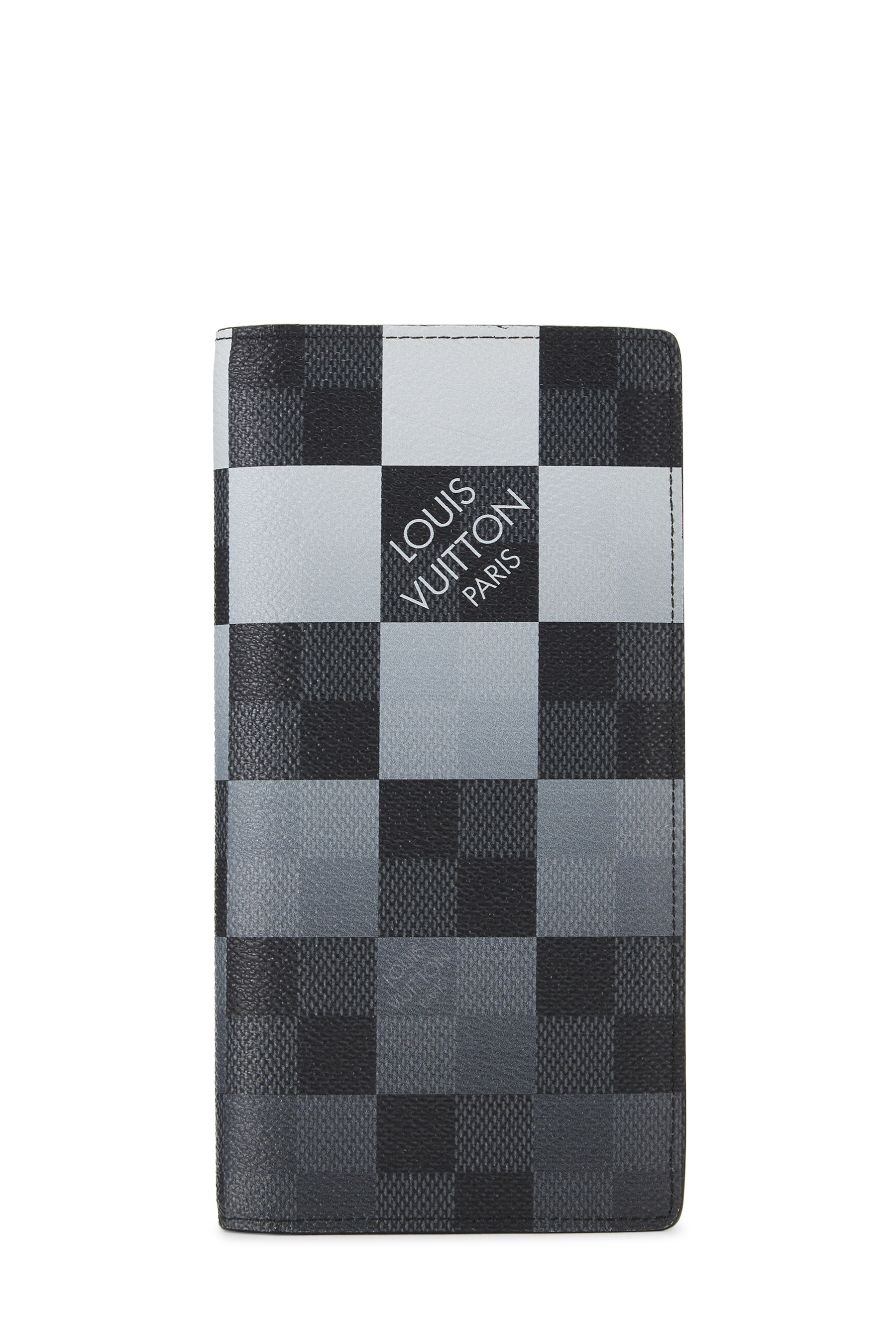 Women's Louis Vuitton Damier Graphite Pixel Brazza Continental Wallet in Black