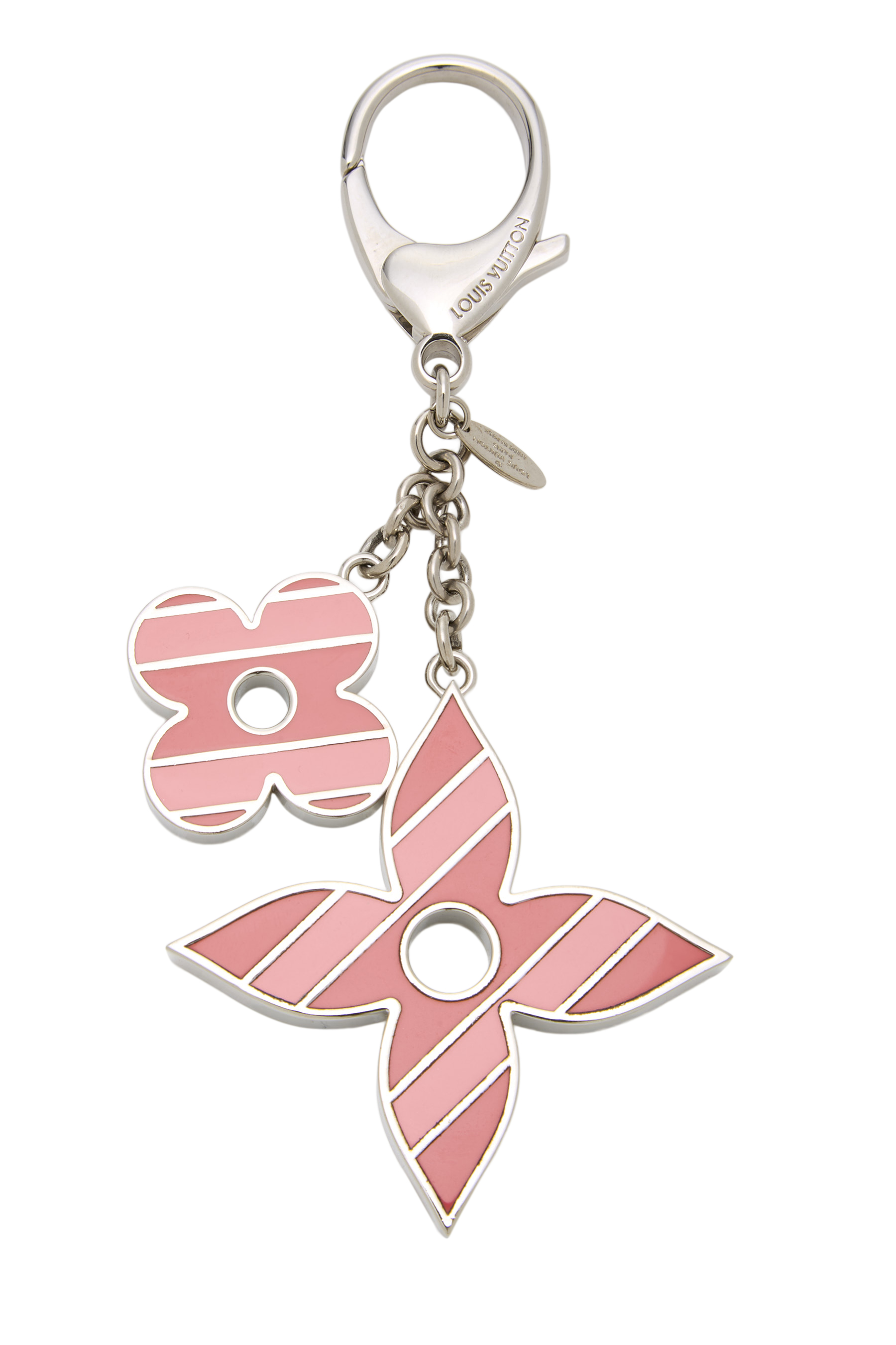 Women's Louis Vuitton Silver Sweet Stripes Flower Bag Charm in Pink