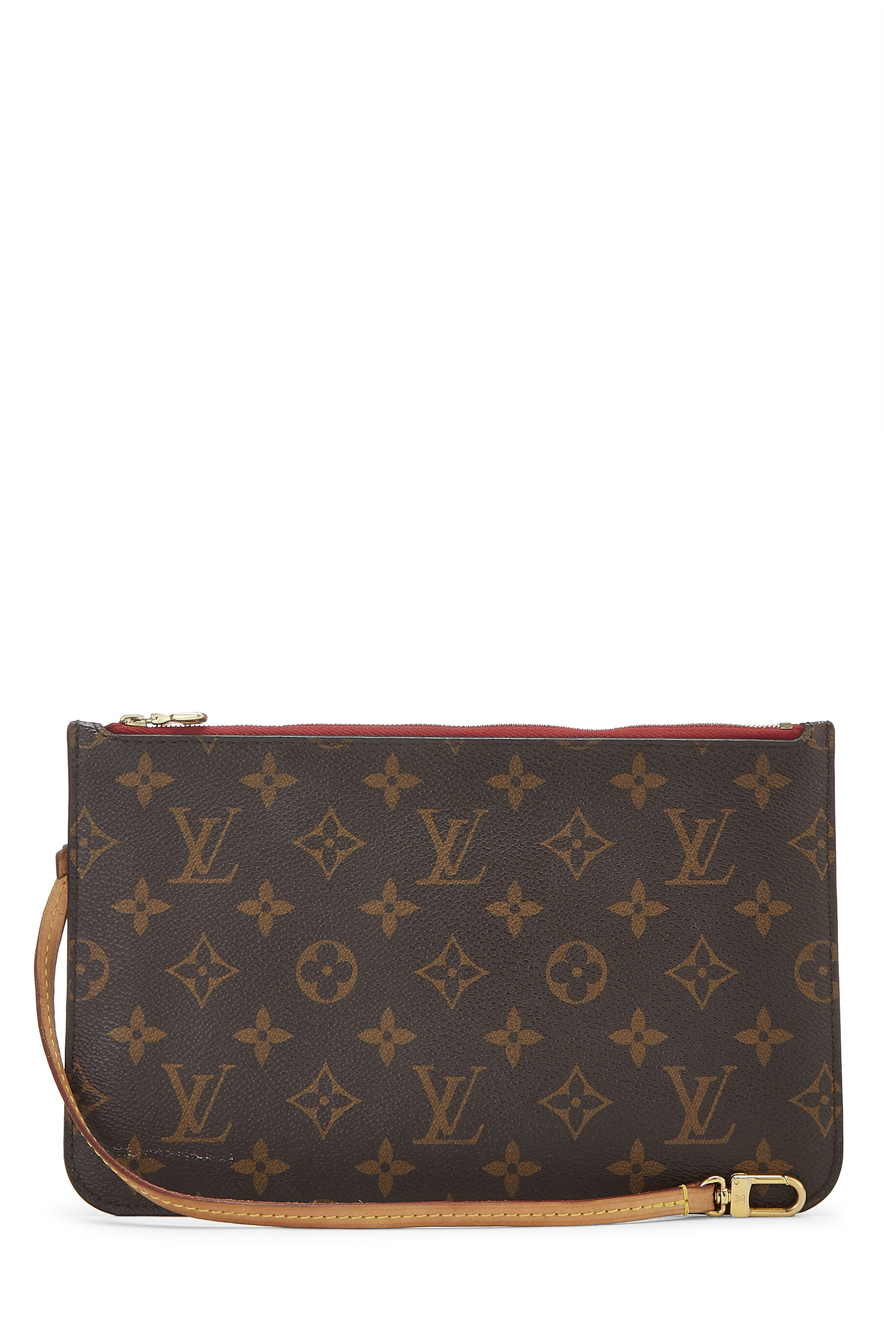 Women's Louis Vuitton Monogram Canvas Neverfull Pouch MM NM in Pink MM