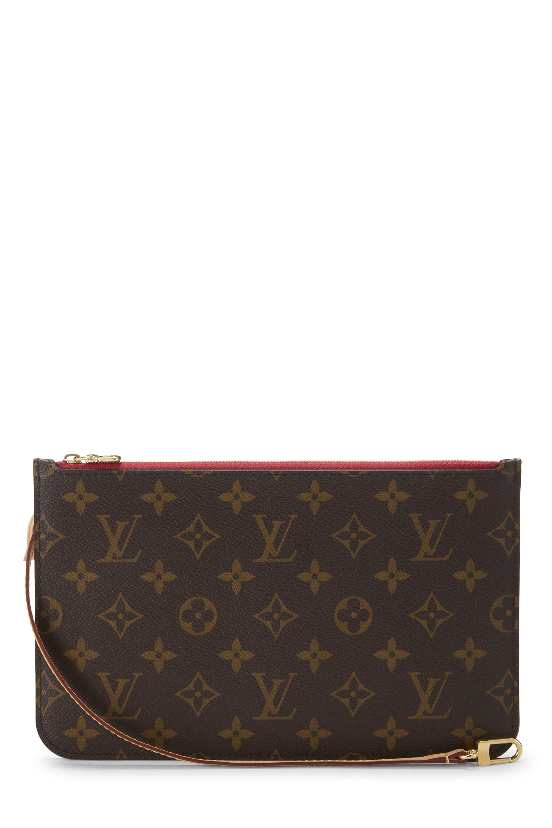 Women's Louis Vuitton Monogram Canvas Neverfull Pouch in Red MM