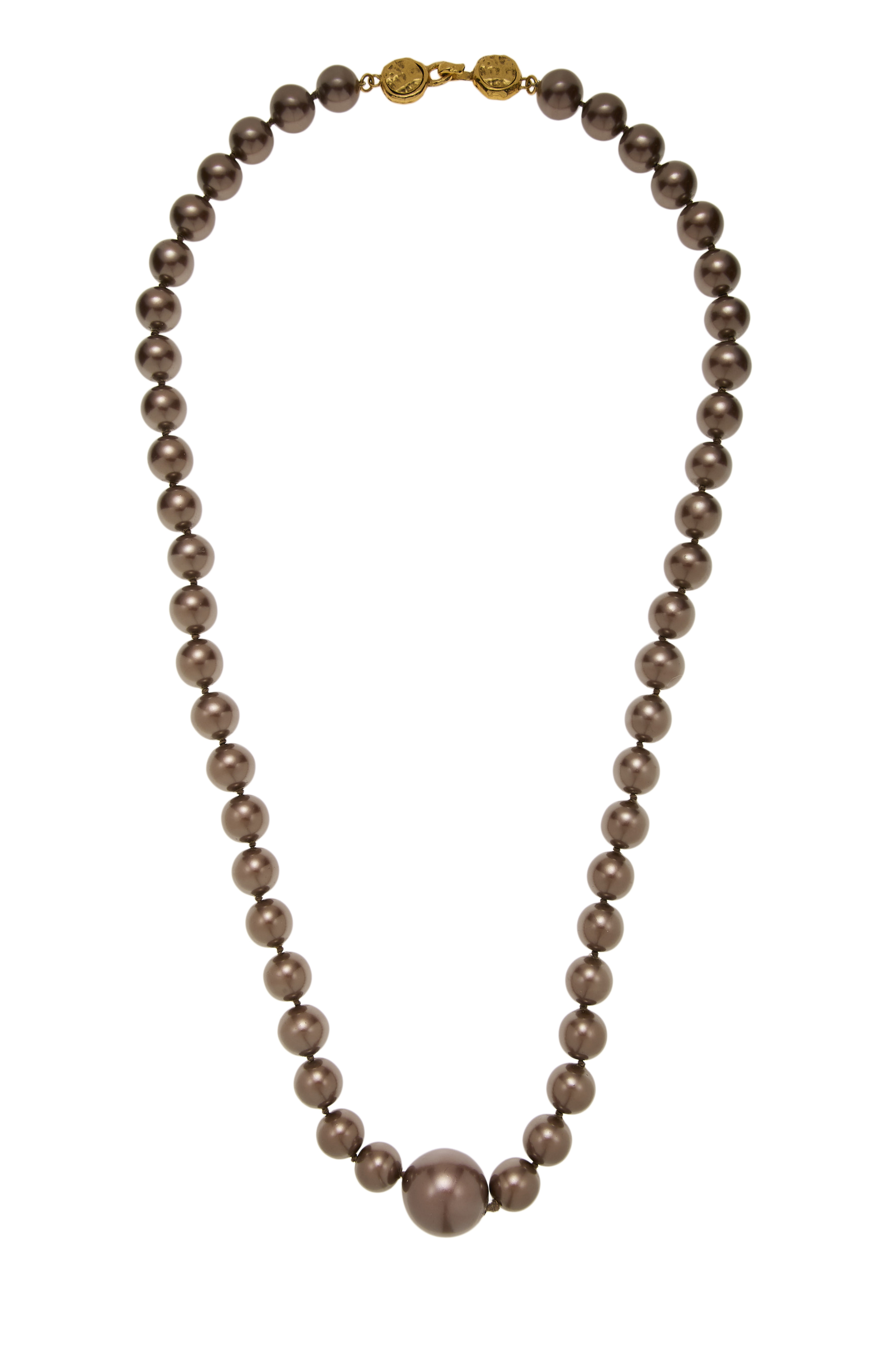 Women's Chanel Gold Faux Pearl Necklace in Gold