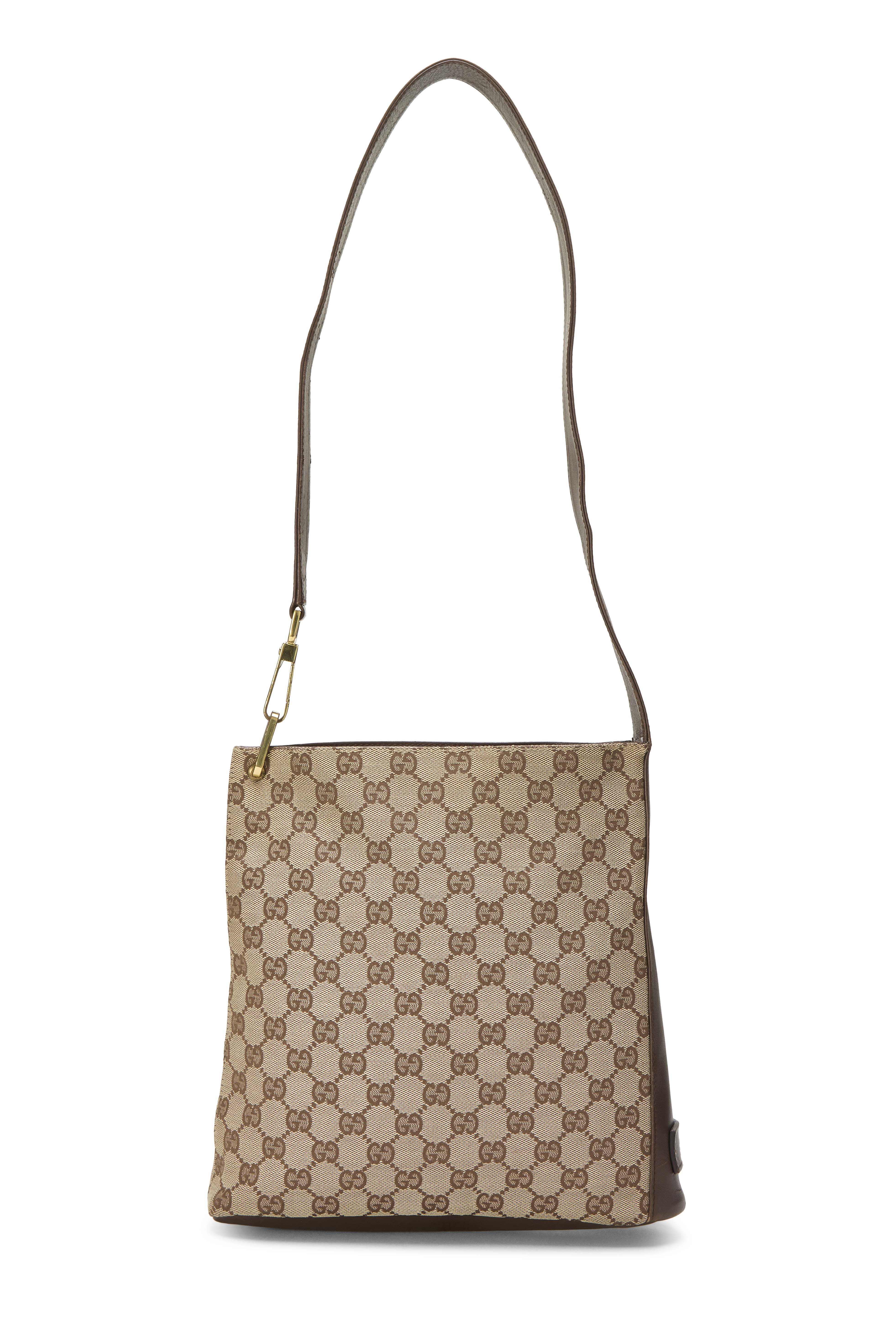 Women's Gucci Original GG Canvas Asymmetrical Shoulder Bag Small in Brown Small