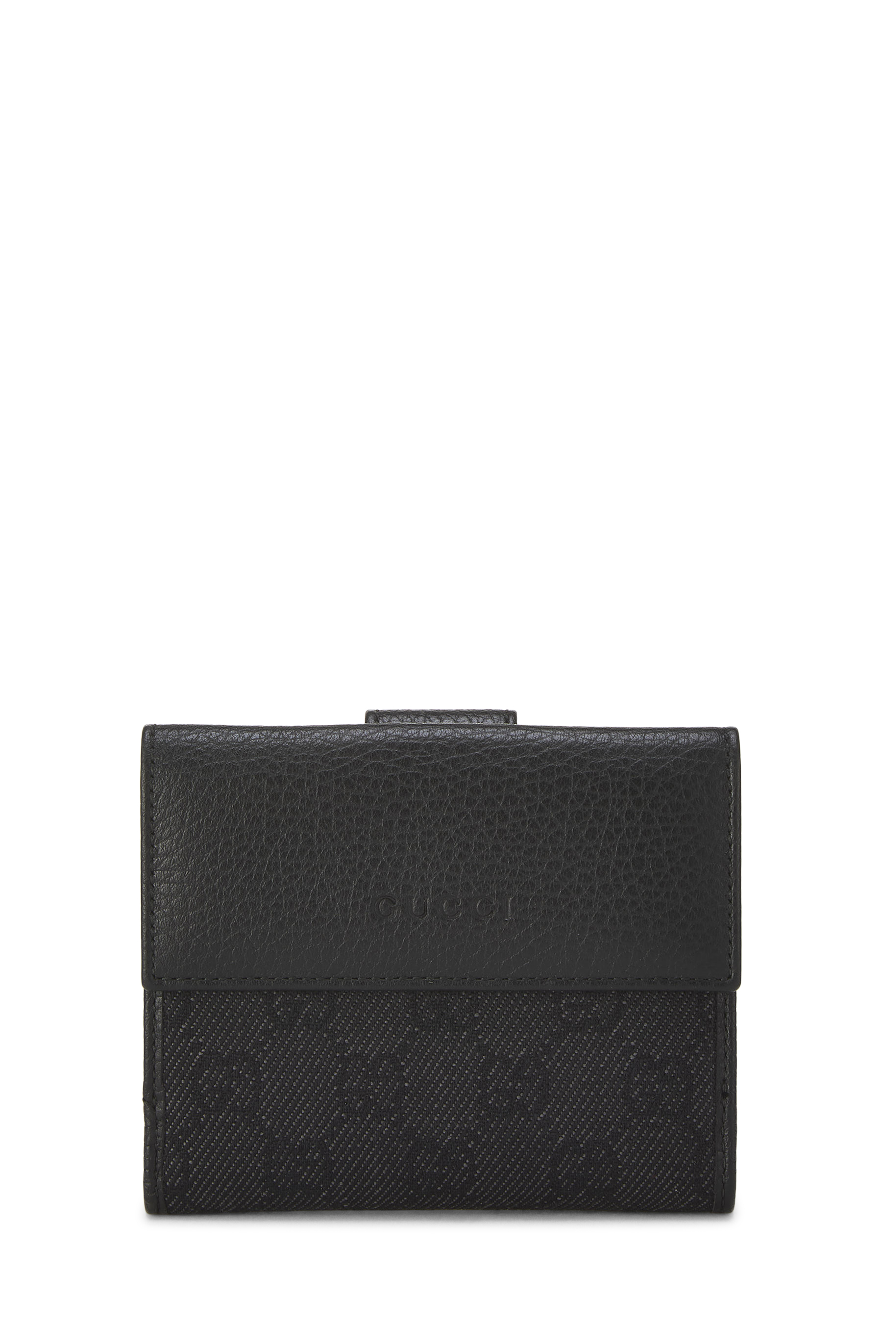 Women's Gucci Black GG Denim Compact Wallet in Black