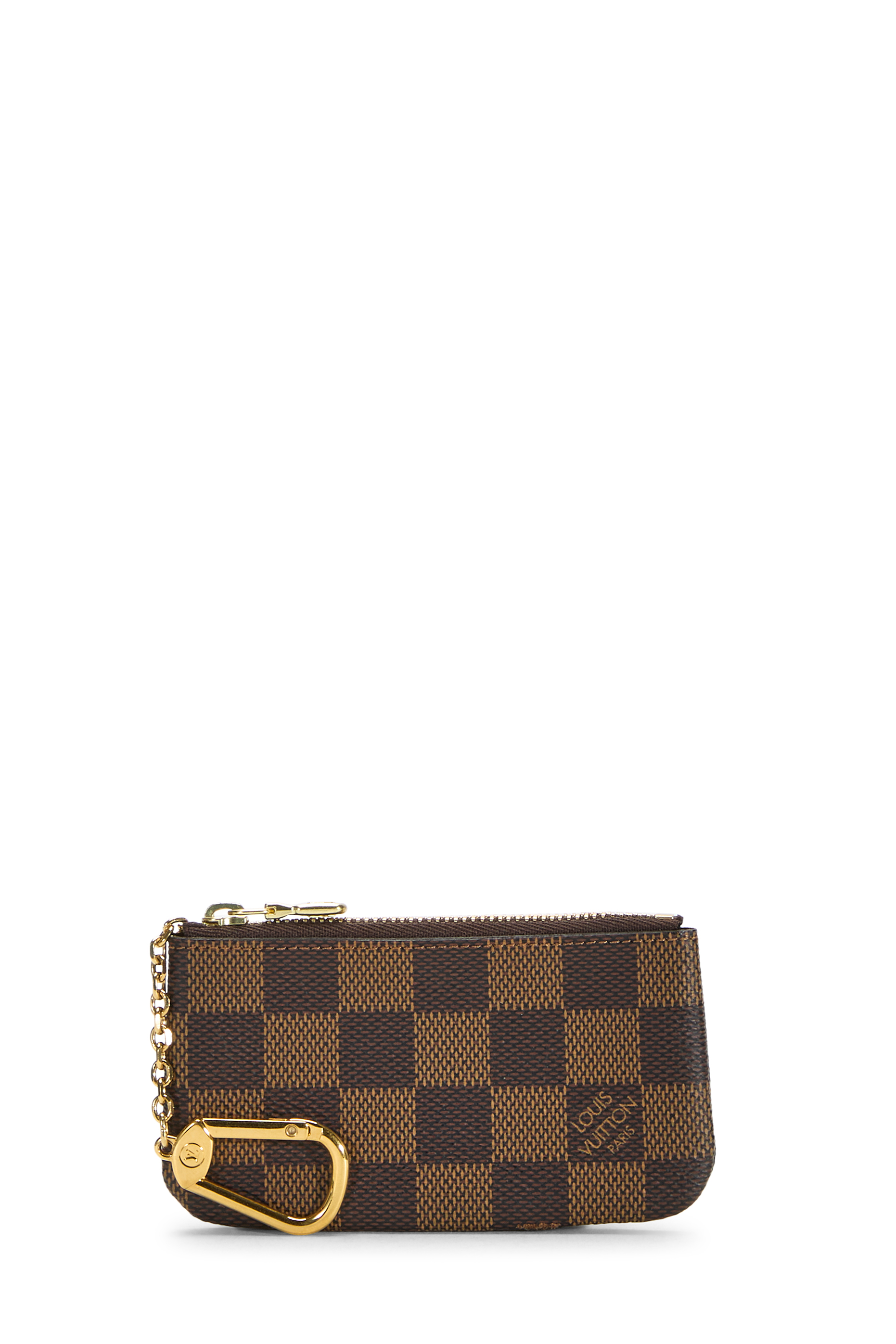 Women's Louis Vuitton Damier Ebene Pochette Clefs in Brown