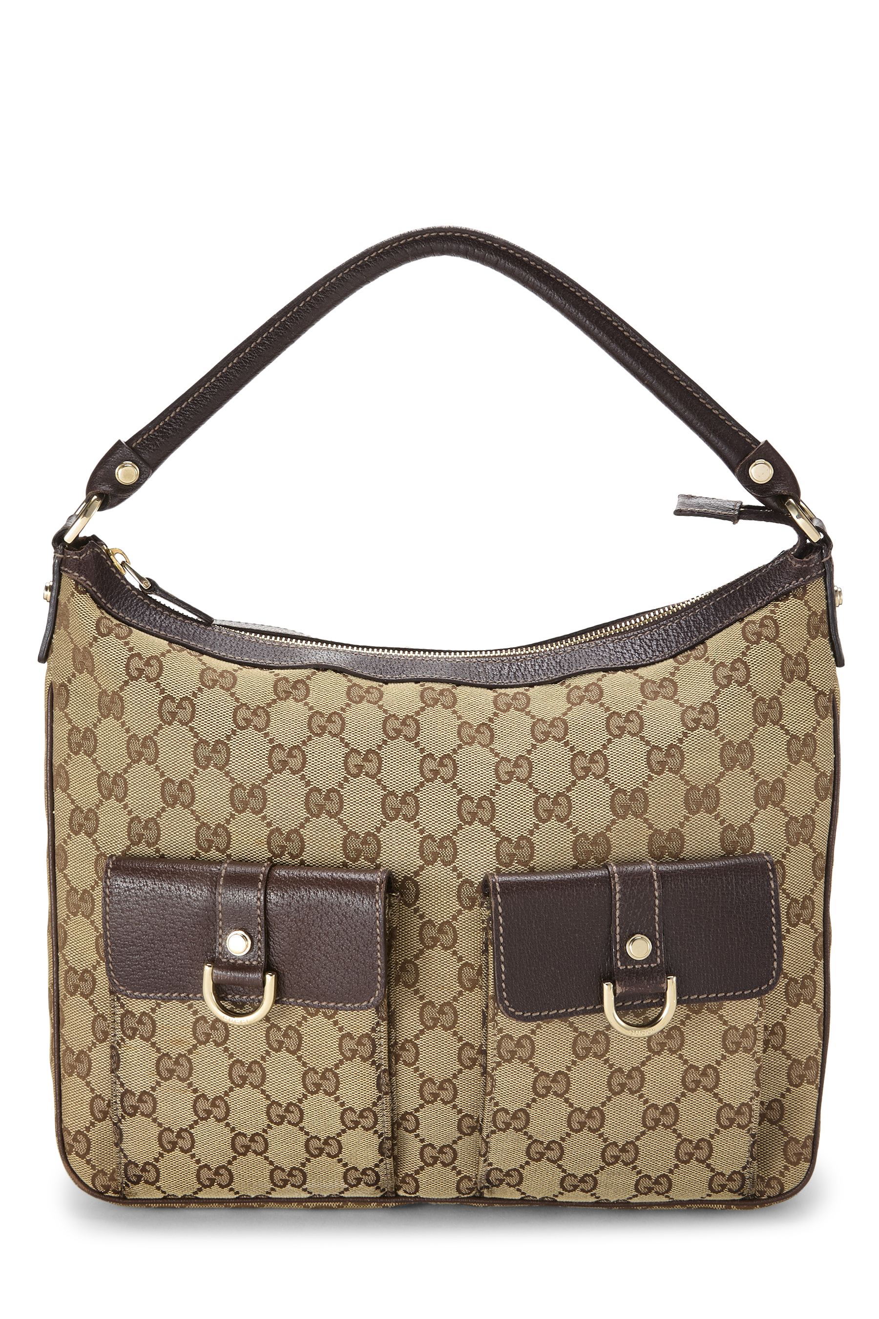 Women's Gucci Brown Original GG Canvas Abbey Pocket Hobo in Brown
