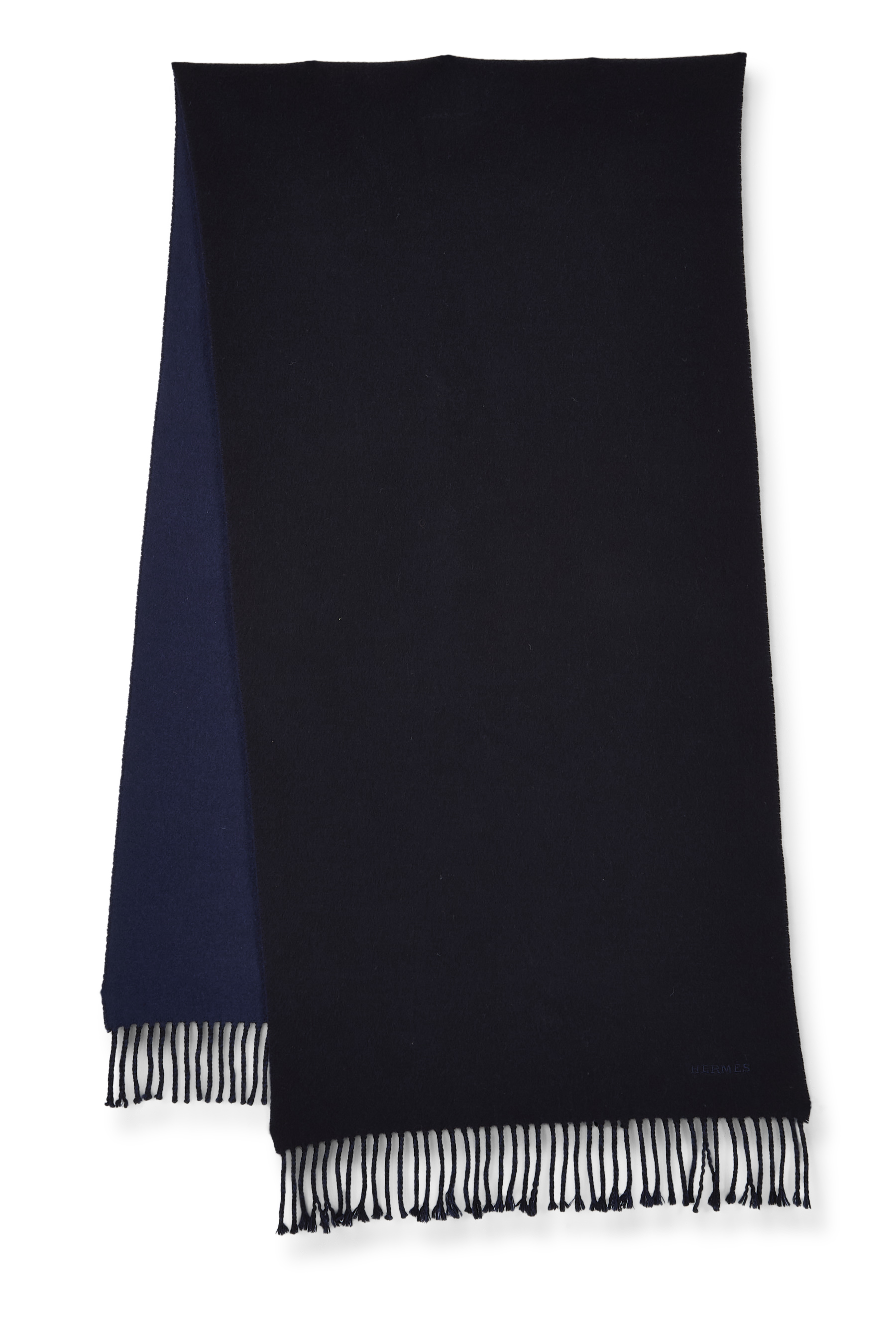Women's Hermès Blue Cashmere Recto-Verso Scarf