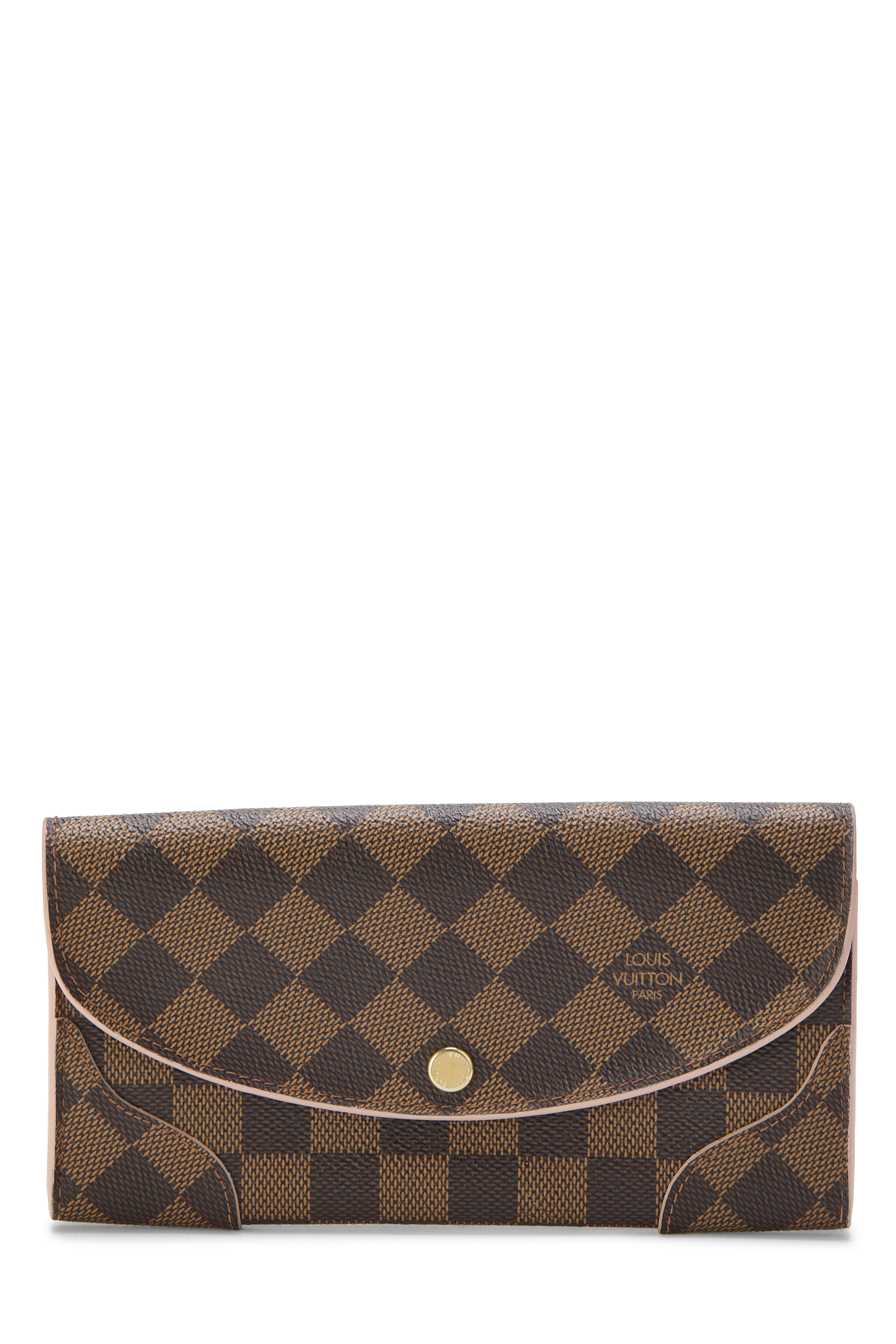 Women's Louis Vuitton Damier Ebene Caissa Wallet in Pink