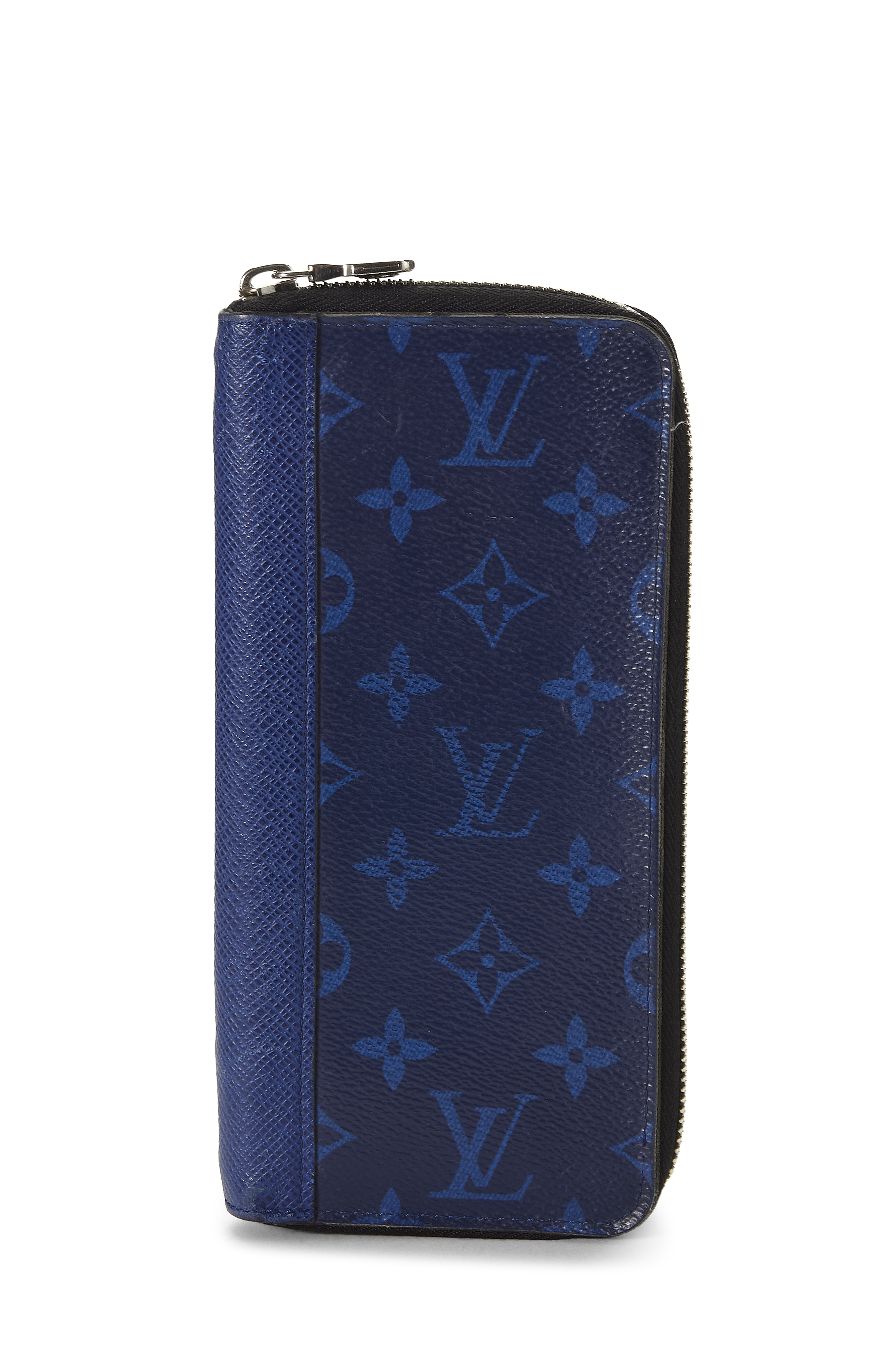 Women's Louis Vuitton Blue Taigarama Zippy Vertical Wallet in Blue