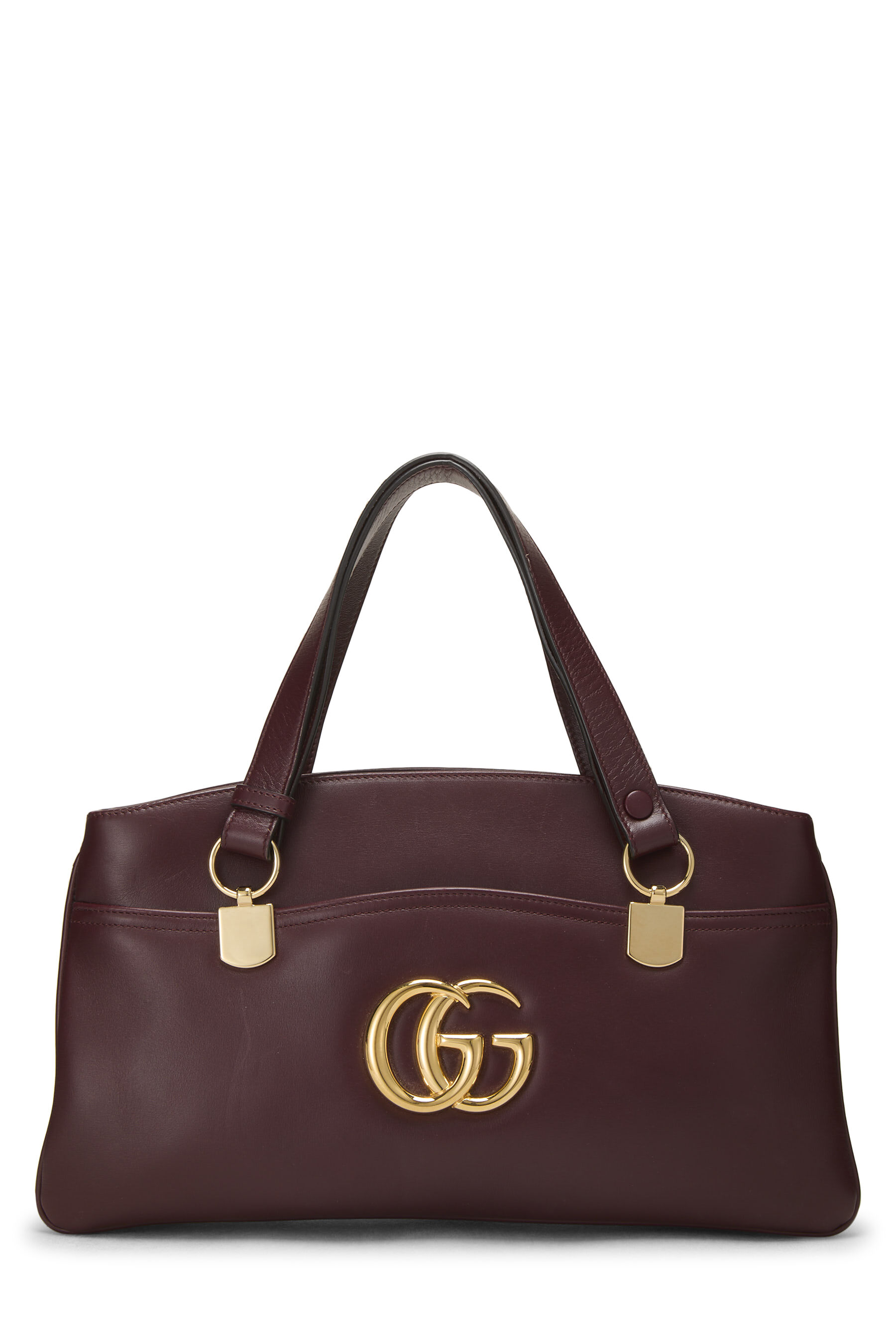 Women's Gucci Burgundy GG Leather Arli Shoulder Bag in Burgundy