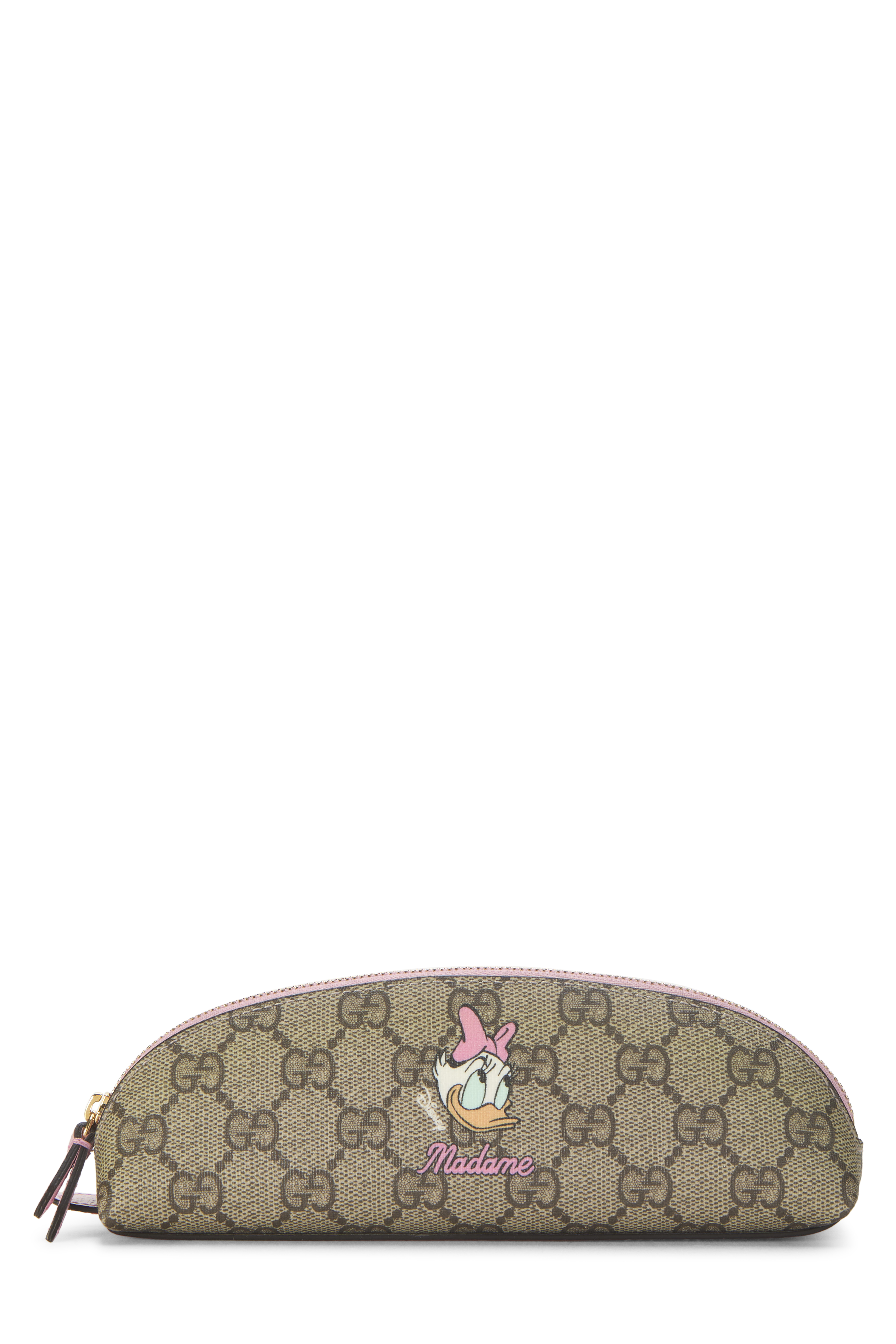 Women's Gucci Gucci x Disney Brown GG Supreme Canvas Daisy Duck Pencil Case in Pink