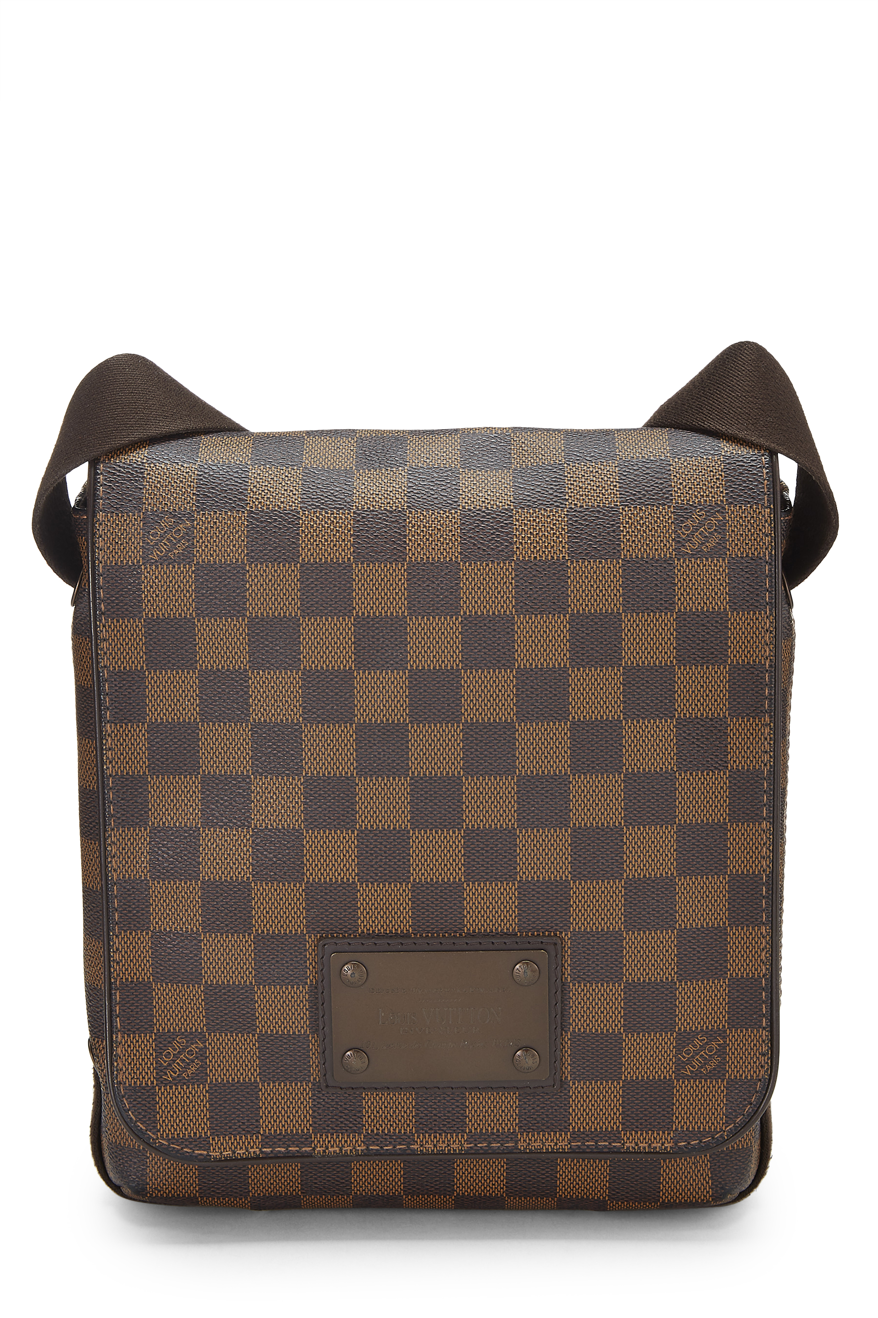 Women's Louis Vuitton Damier Ebene Brooklyn PM in Brown PM