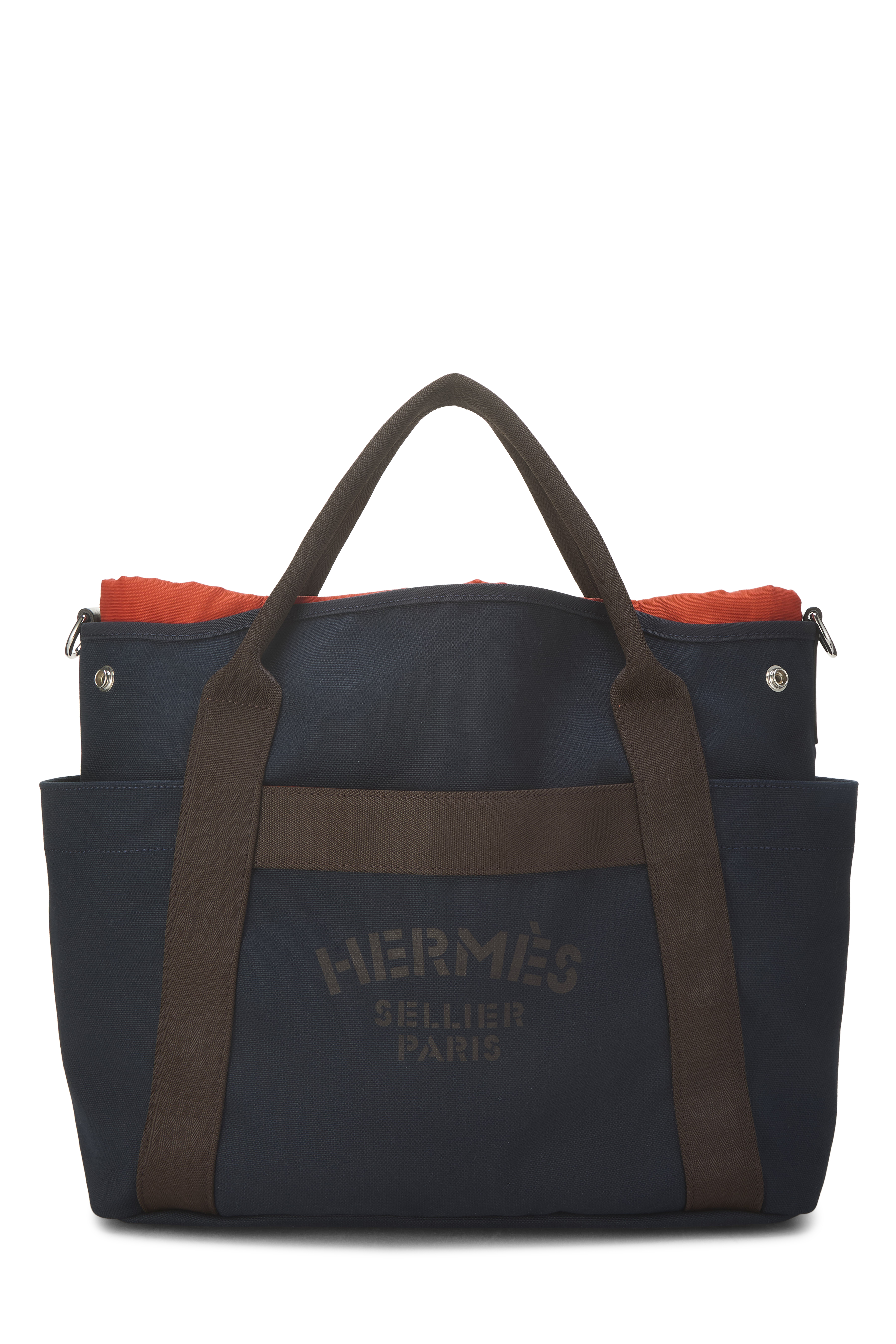 Women's Hermès Navy Canvas Sac de Pansage Grooming Bag in Navy
