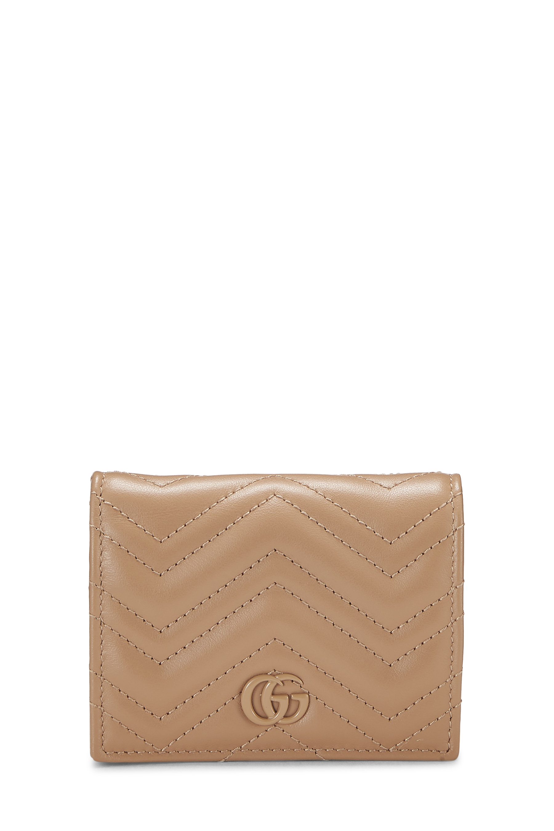 Women's Gucci Beige Leather GG Marmont Wallet in Beige