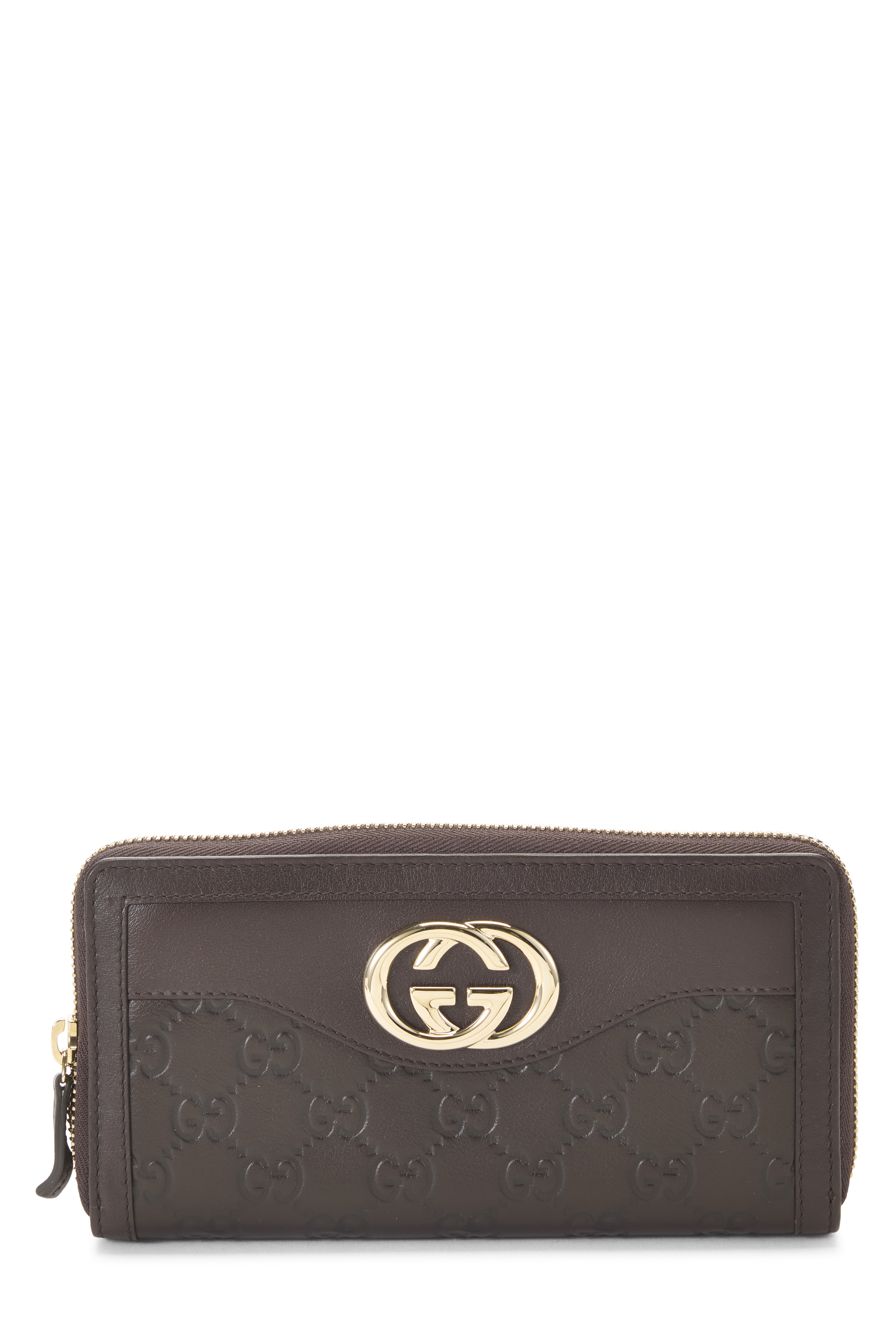 Women's Gucci Brown Guccissima Britt Zip Around Wallet in Brown