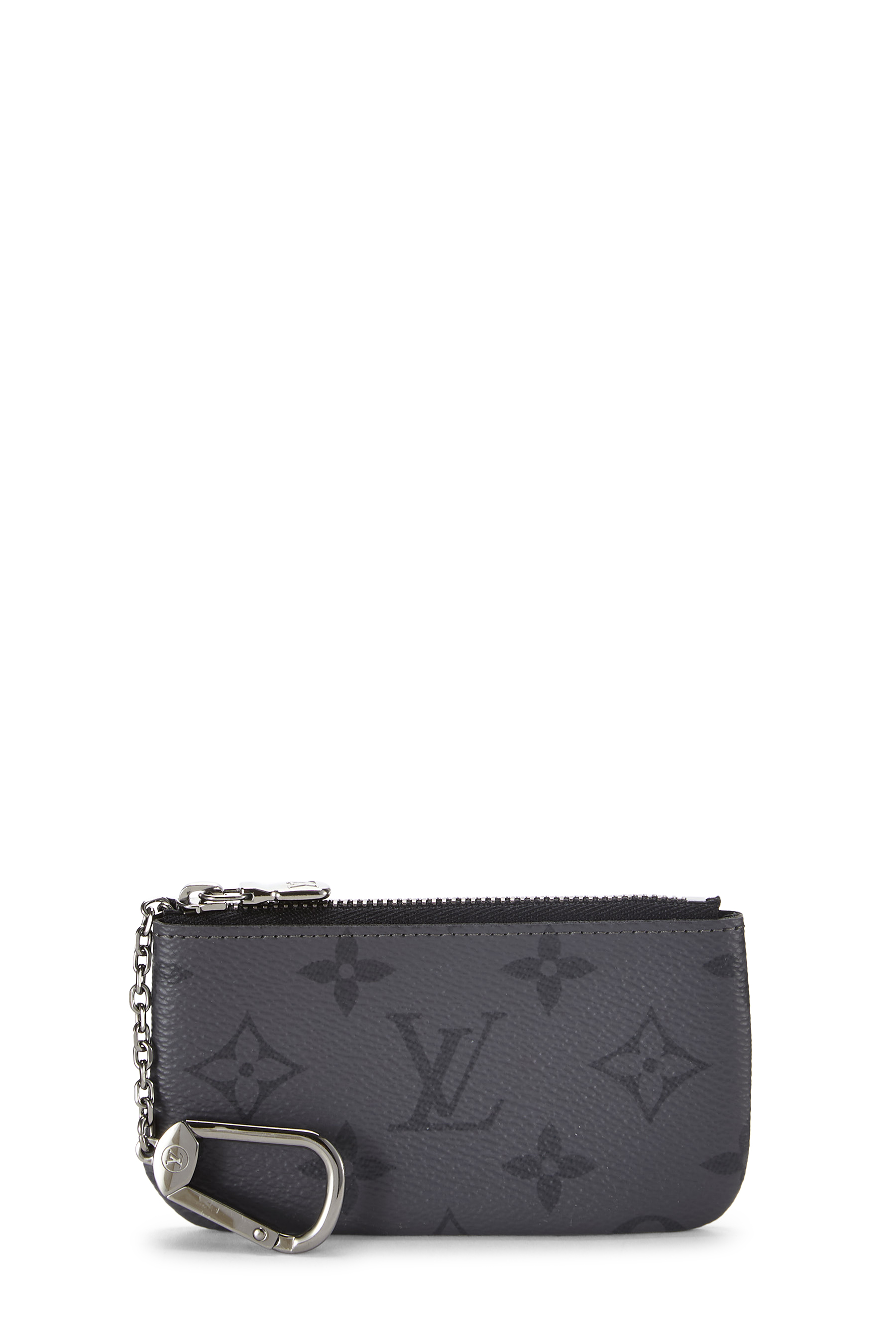 Women's Louis Vuitton Black Monogram Eclipse Reverse Canvas Pochette Clefs in Black