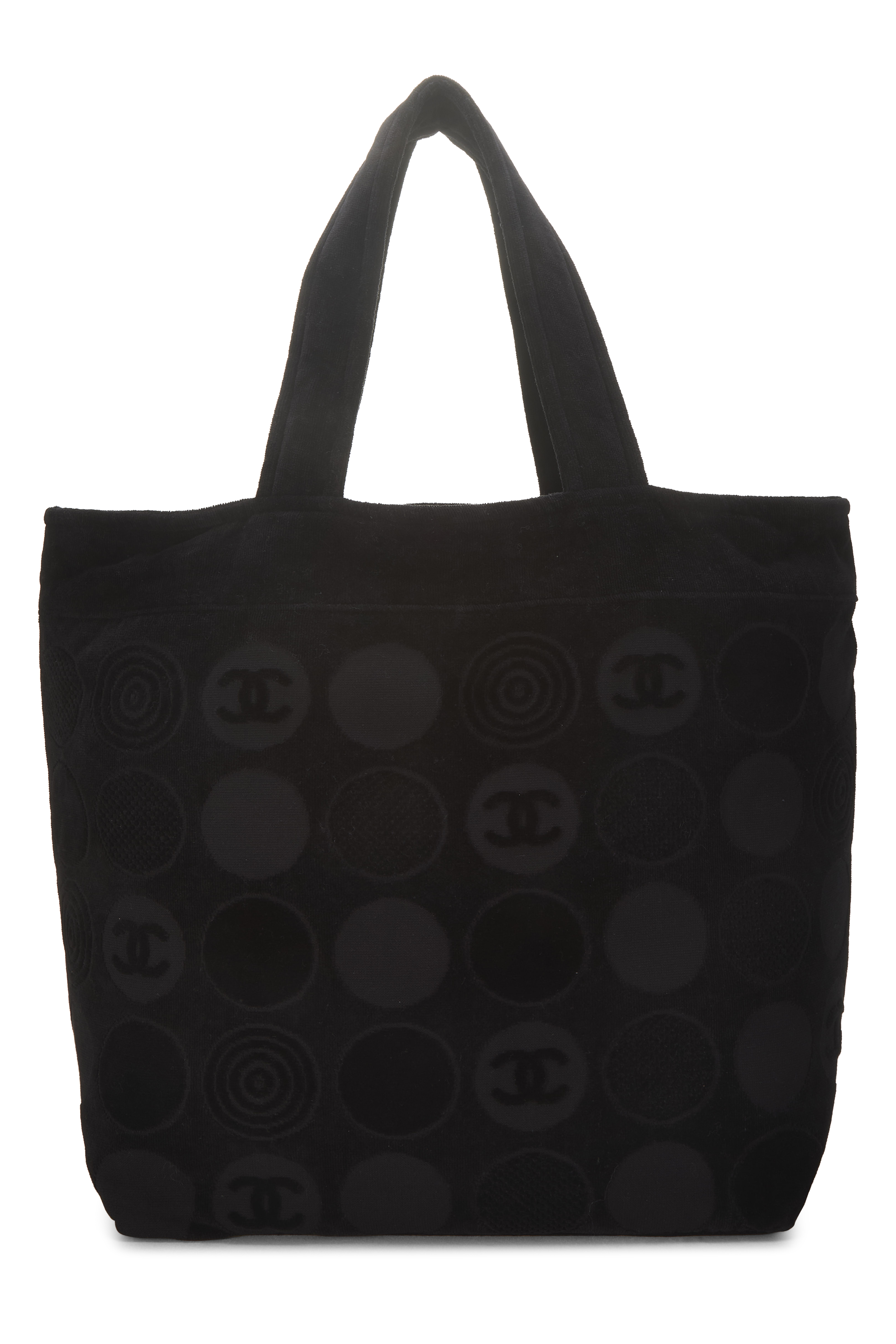 Women's Chanel Black Terry Cloth 'CC' Beach Set in Black