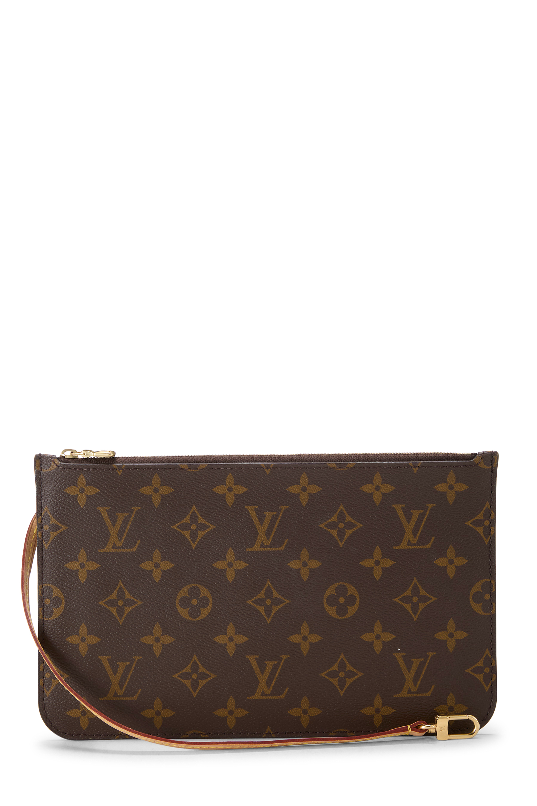 Women's Louis Vuitton Monogram Canvas Neverfull Pouch MM NM in Brown MM