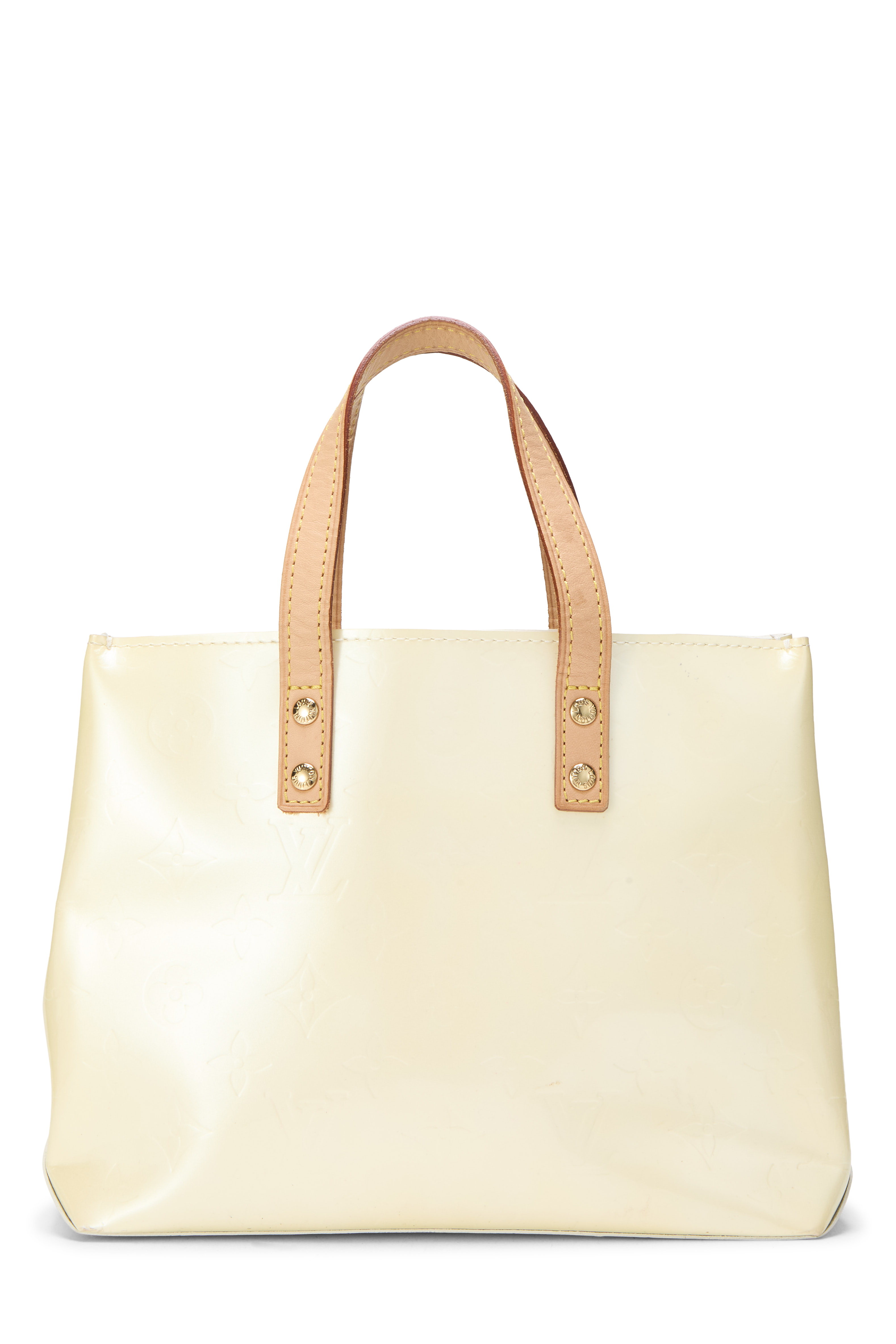 Women's Louis Vuitton Cream Monogram Vernis Reade PM in Cream PM