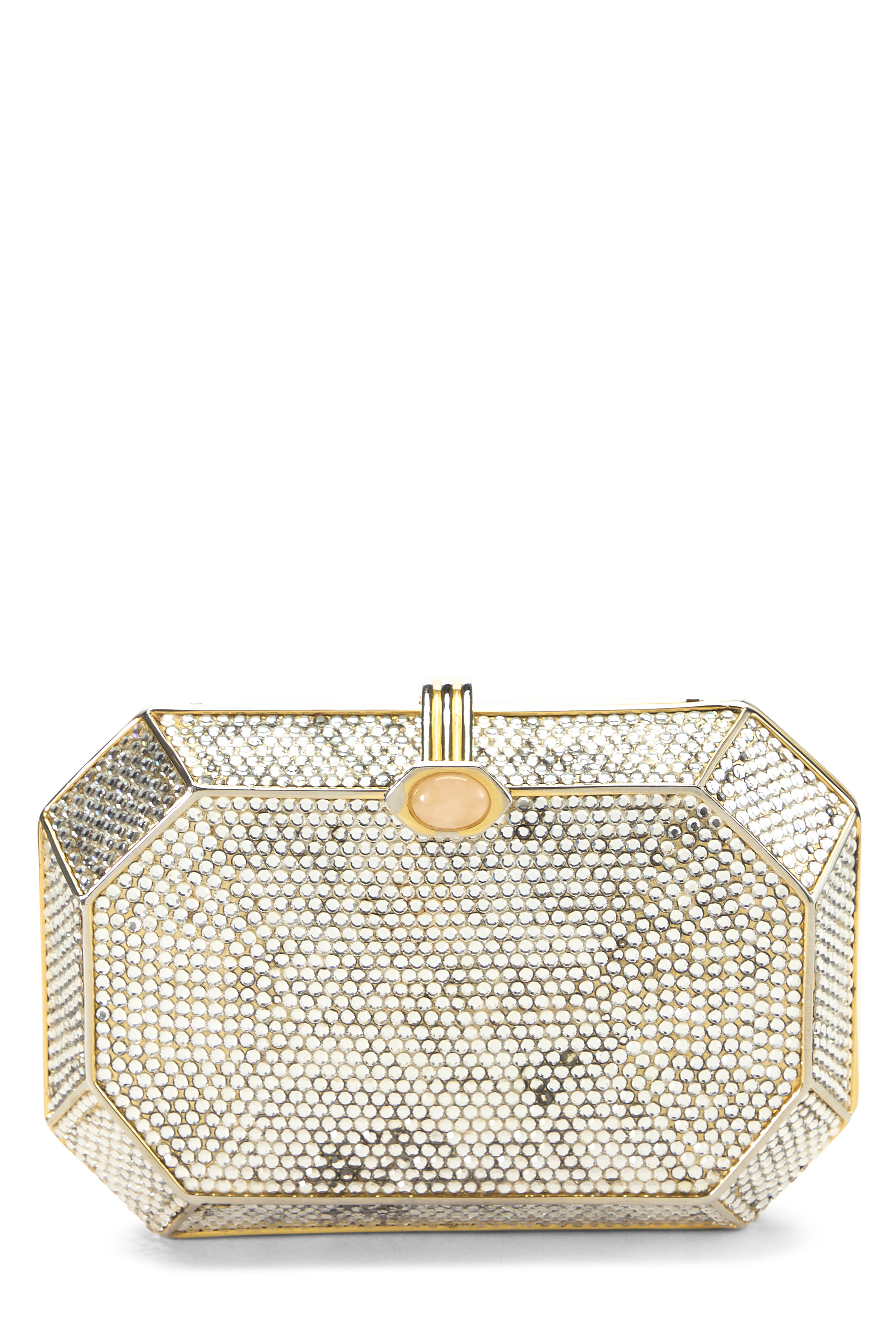 Women's Judith Leiber Silver Crystal Minaudière in Silver