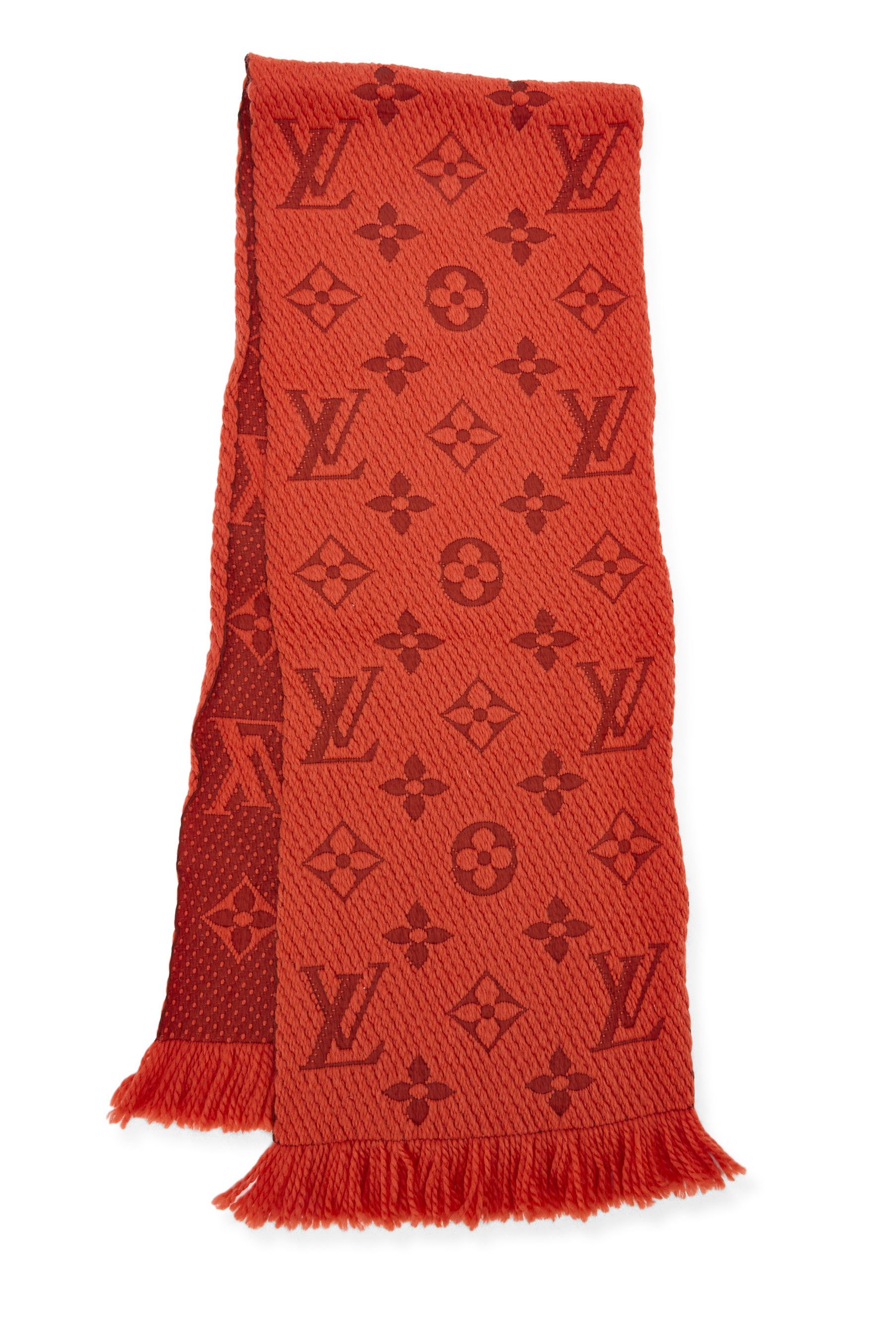 Women's Louis Vuitton Orange Wool Logomania Scarf in Orange