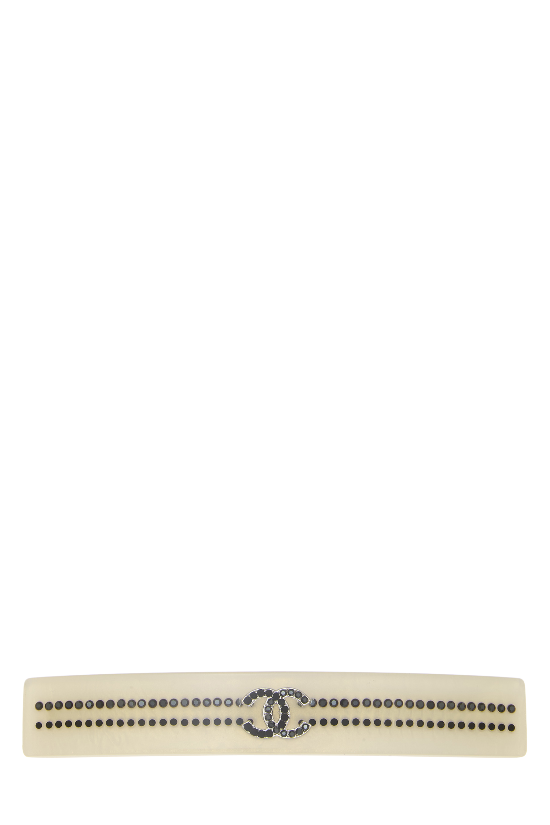 Women's Chanel White Acrylic 'CC' Barrette in White