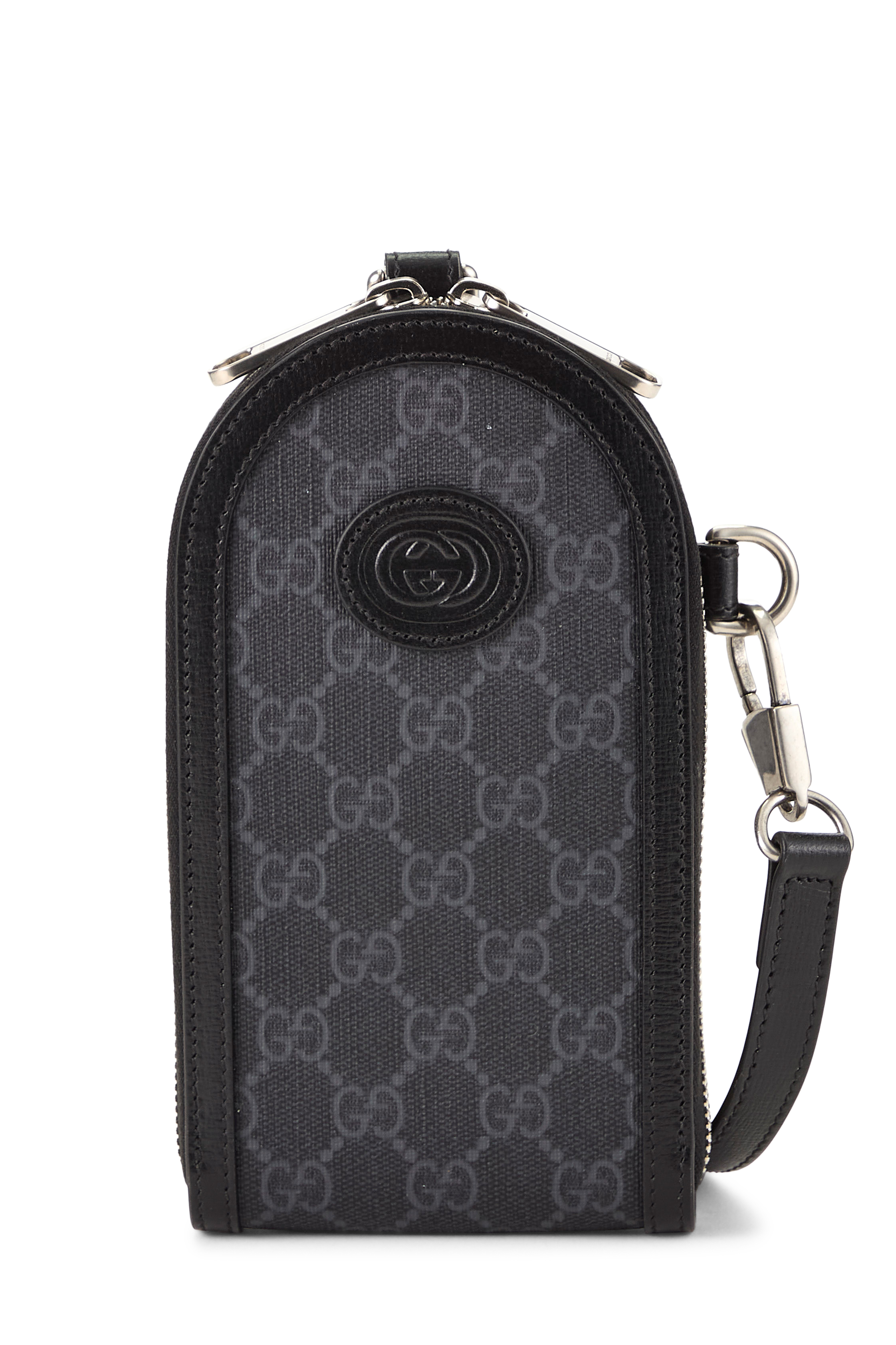 Women's Gucci Black GG Supreme Canvas Interlocking GG Crossbody Mini in Black Mini