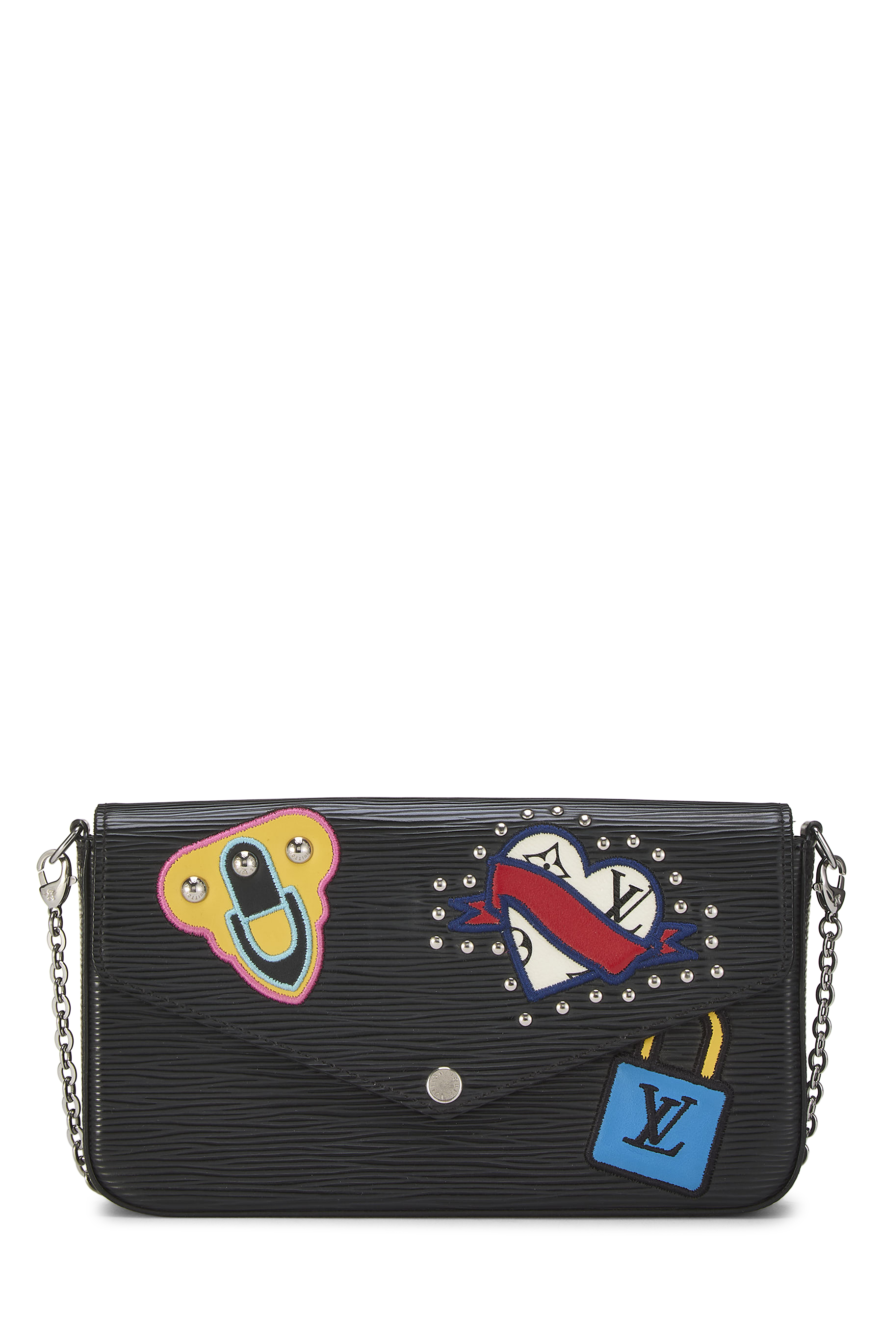 Women's Louis Vuitton Black Epi Patches Felicie in Black