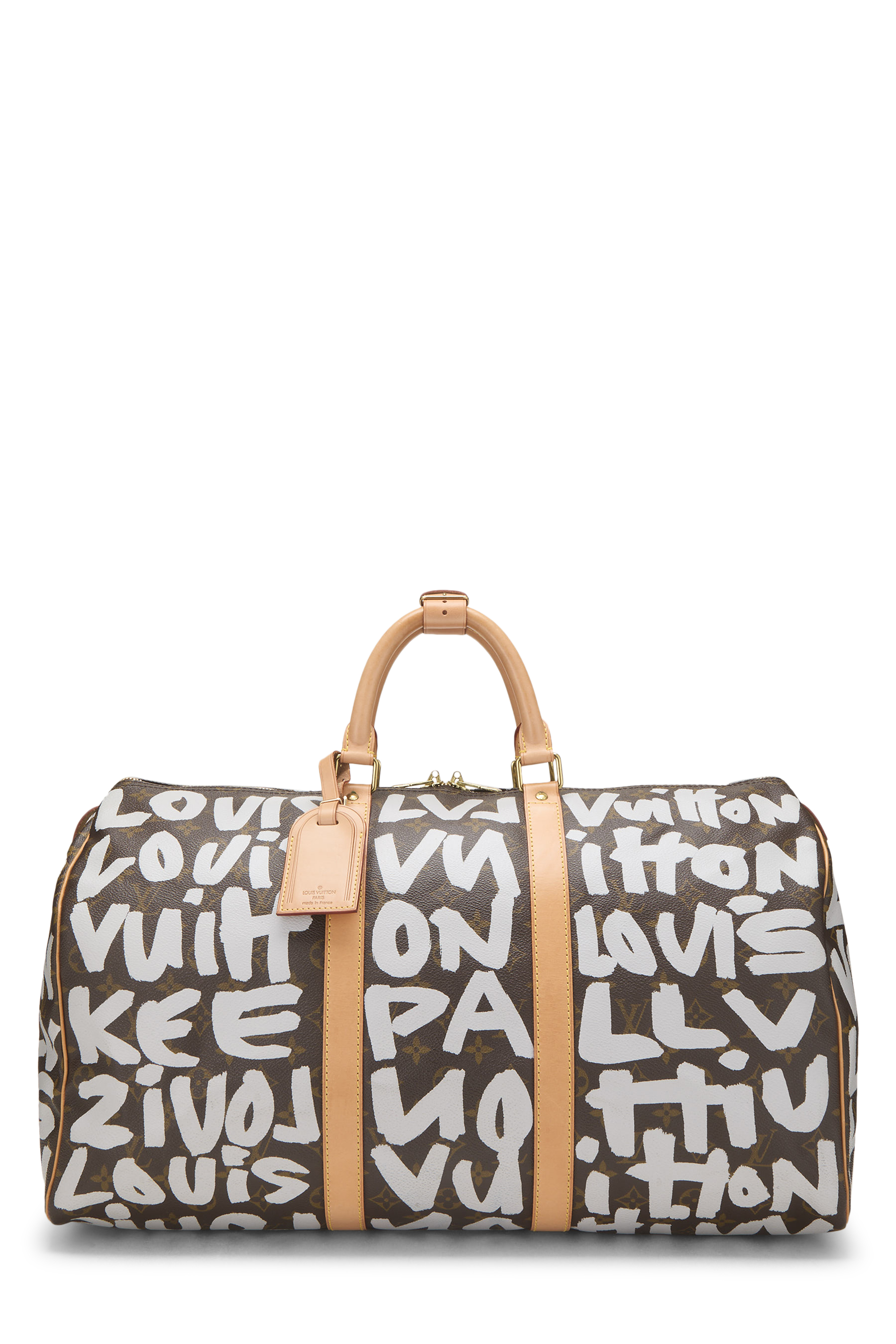 Women's Canvas Louis Vuitton Stephen Sprouse x Louis Vuitton Grey Monogram Graffiti Keepall 50 in Grey