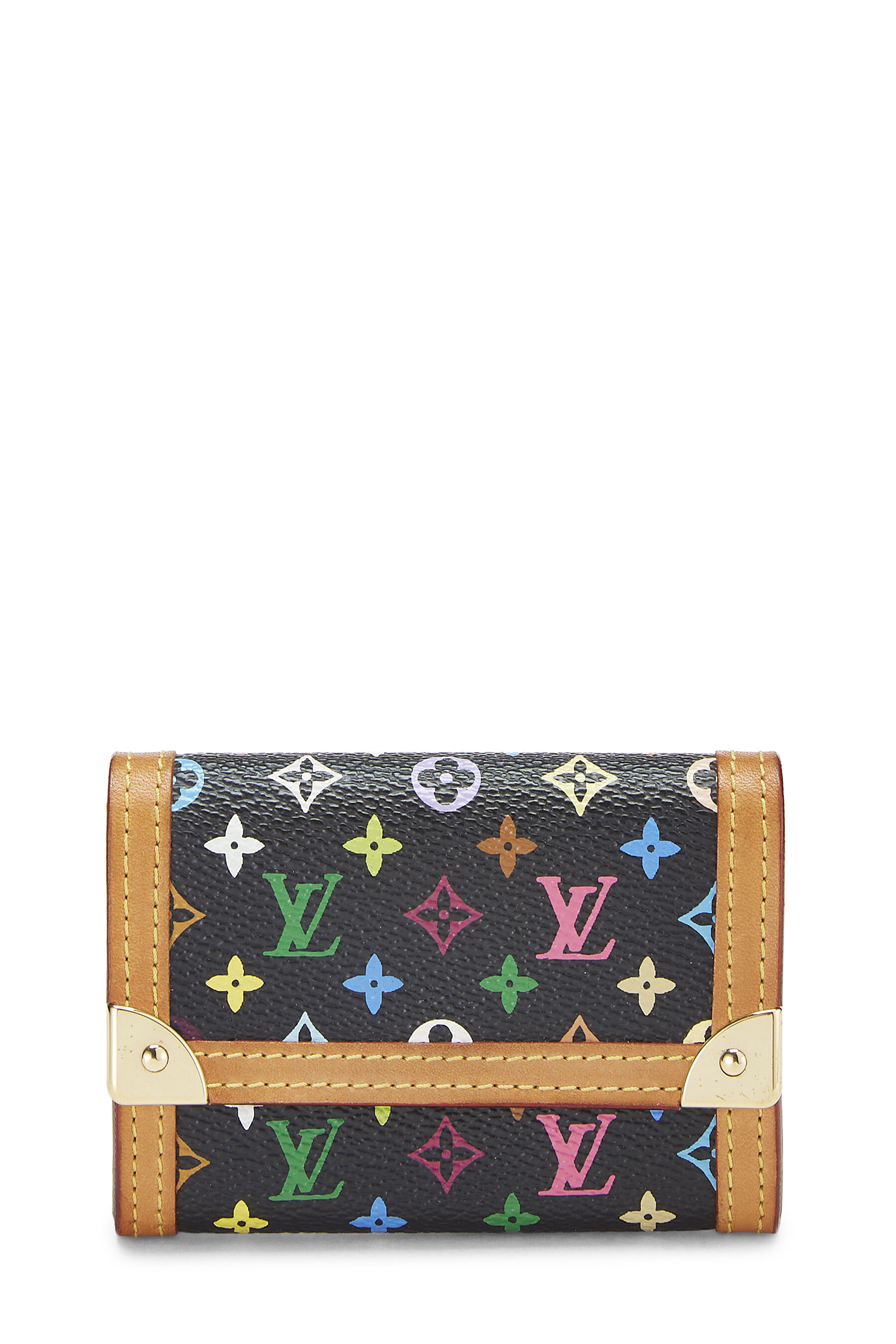 Women's Louis Vuitton Takashi Murakami x Louis Vuitton Black Monogram Multicolore Porte Monnaie Plat in Black