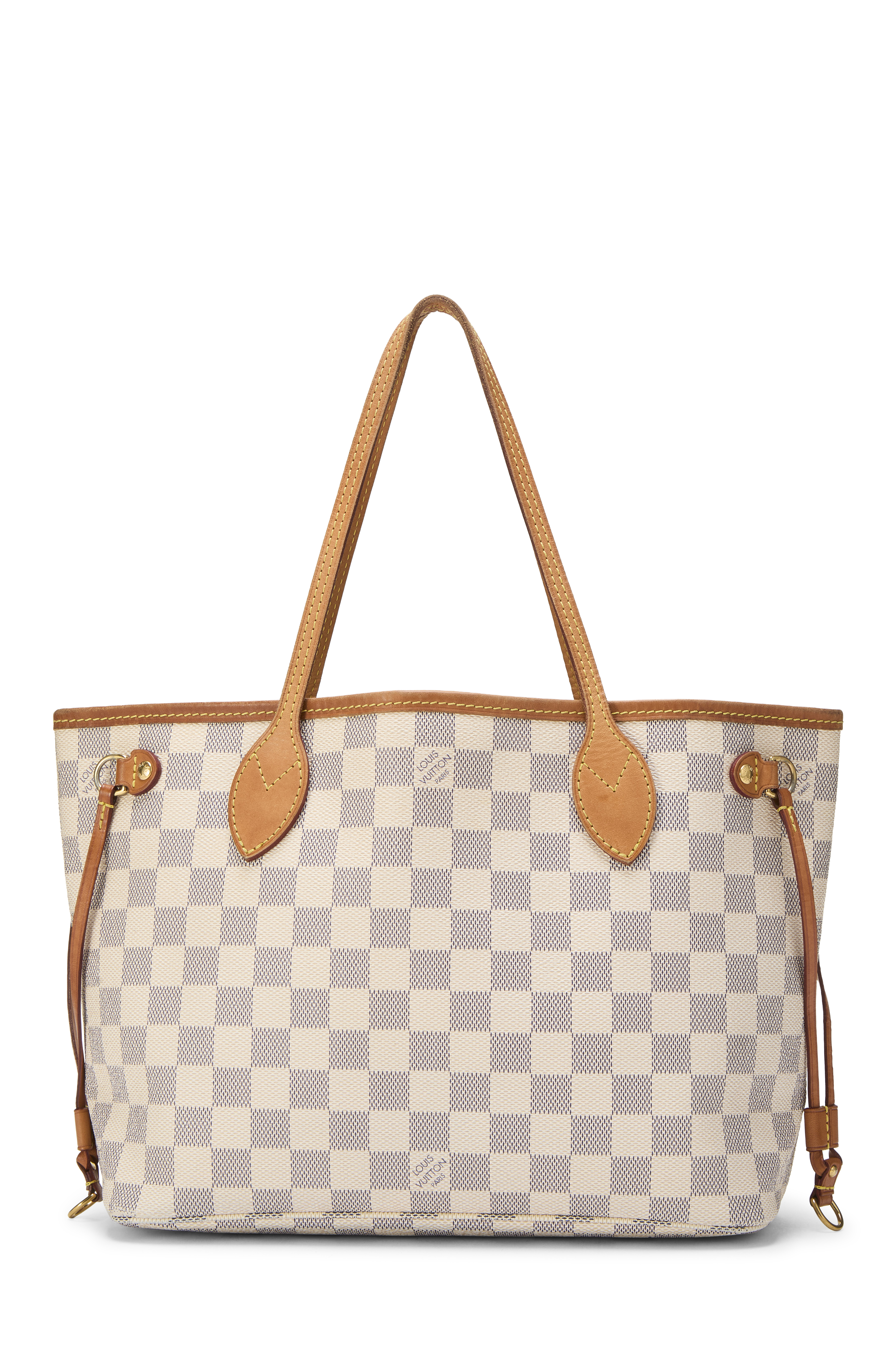 Women's Louis Vuitton Damier Azur Neverfull PM in White PM