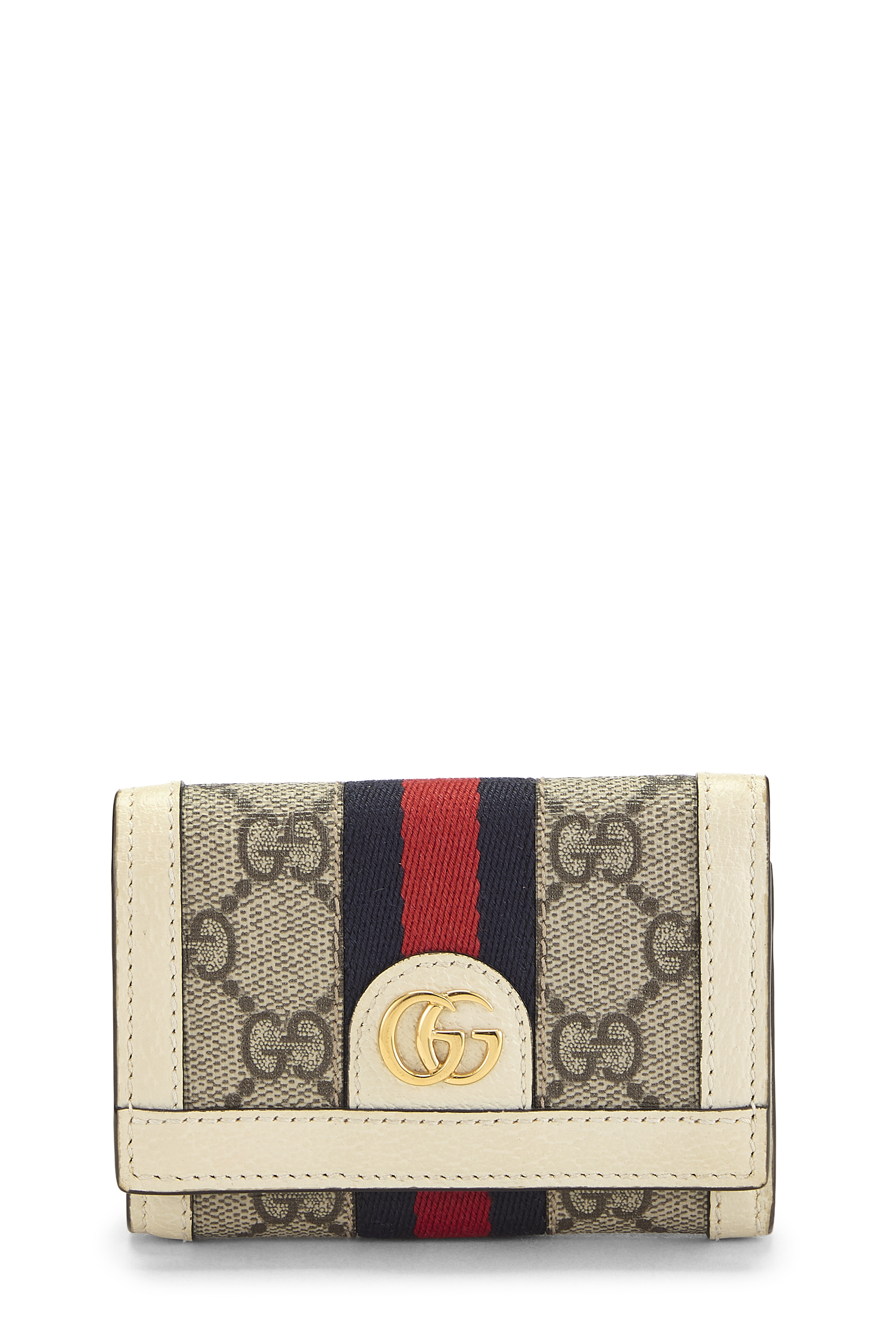 Women's Gucci White GG Supreme Canvas Ophidia Wallet in White