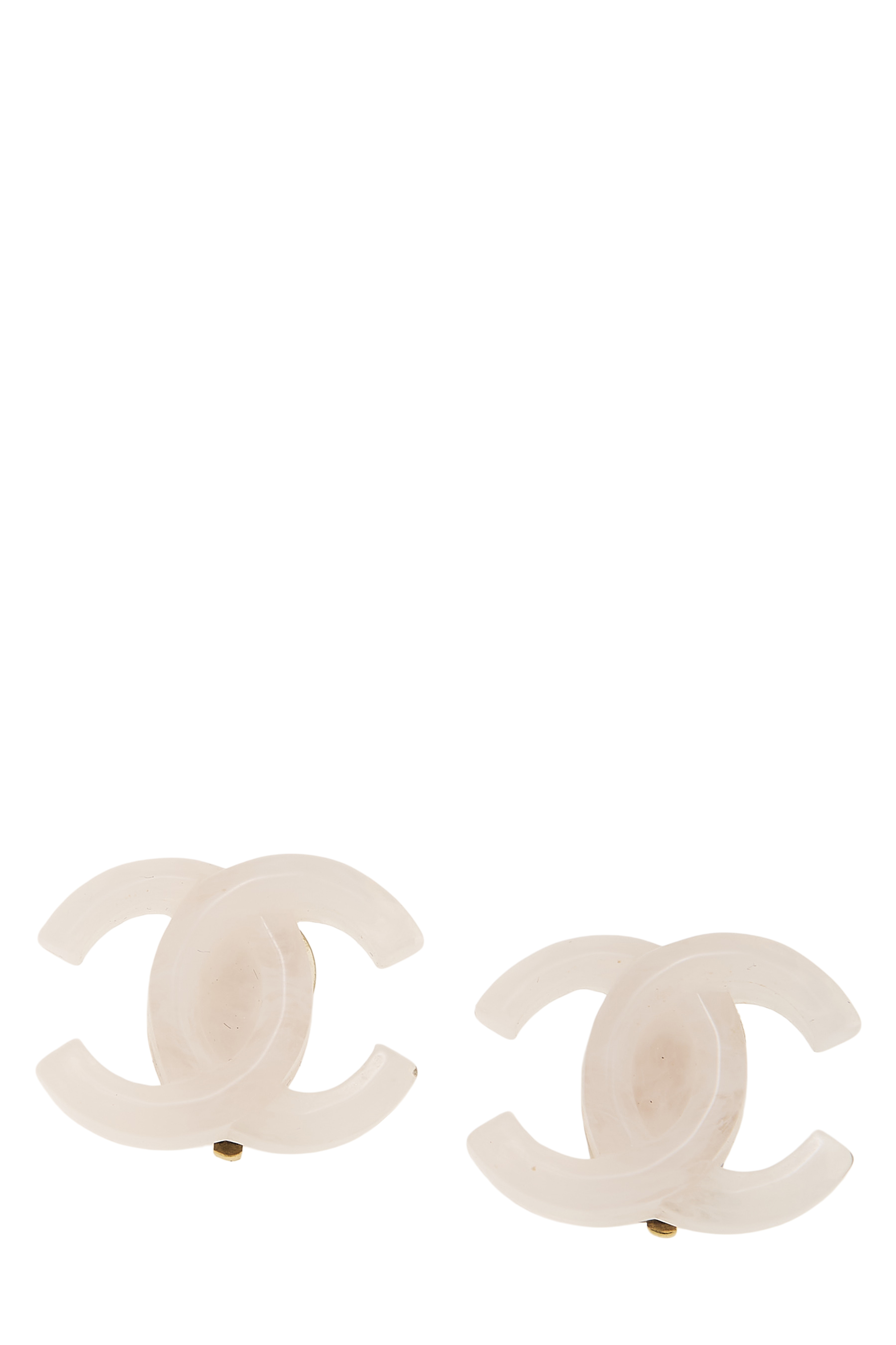 Women's Chanel Pink Acrylic 'CC' Earrings in Pink