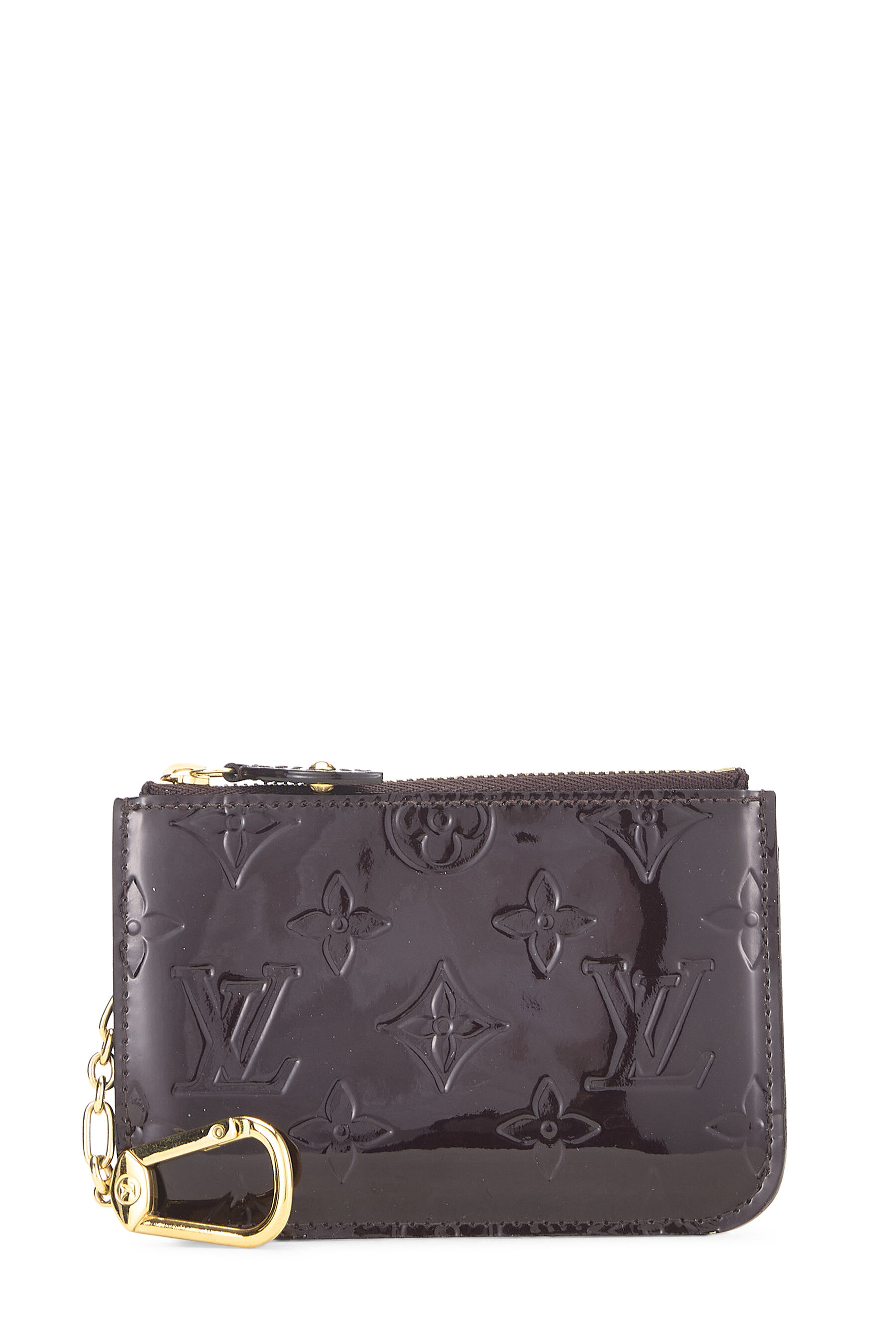 Women's Louis Vuitton Amarante Monogram Vernis Pochette Clefs in Purple