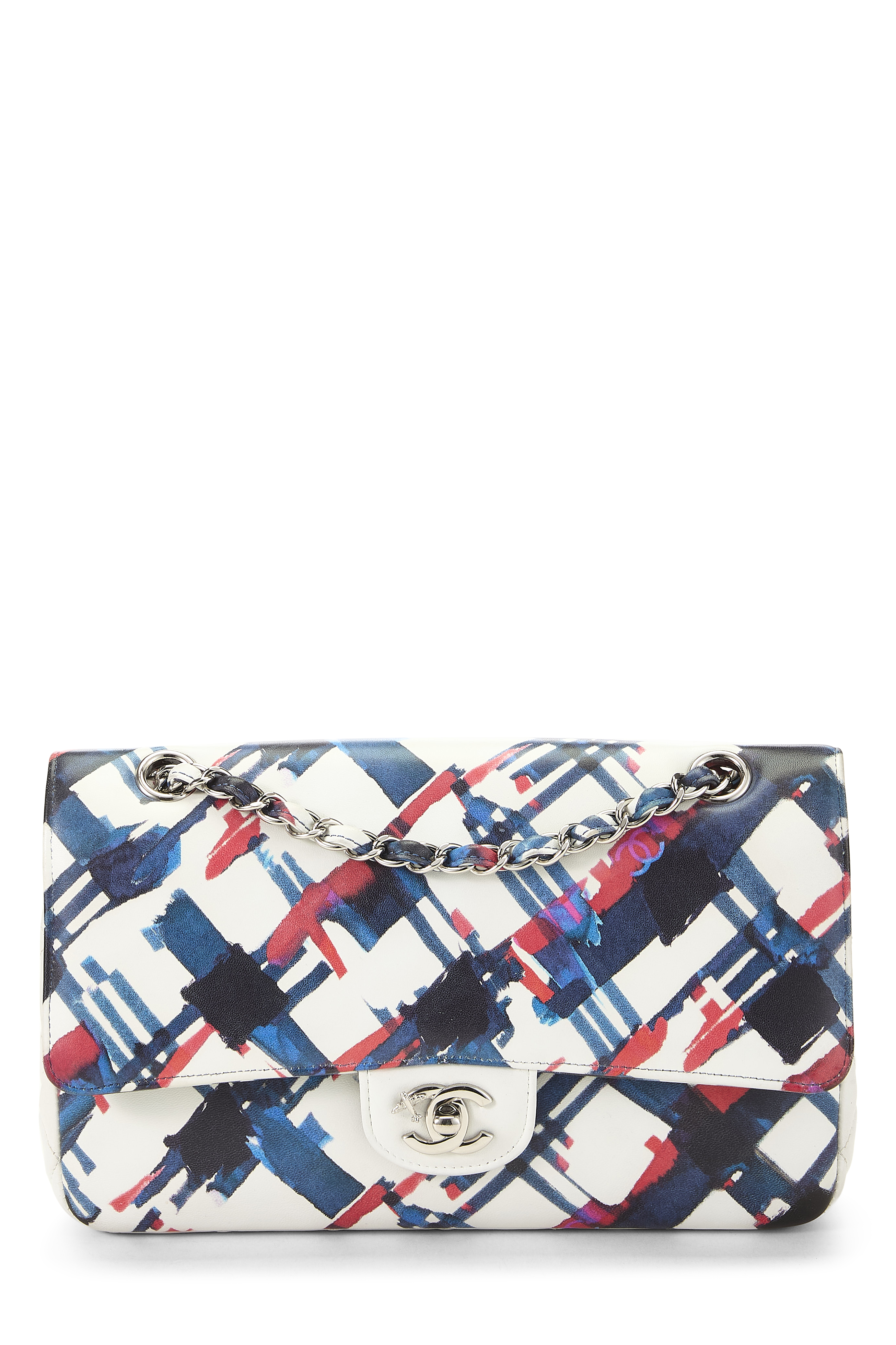 Women's Grosgrain Chanel Multicolor Calfskin Airline Classic Double Flap Medium in Multi 10"