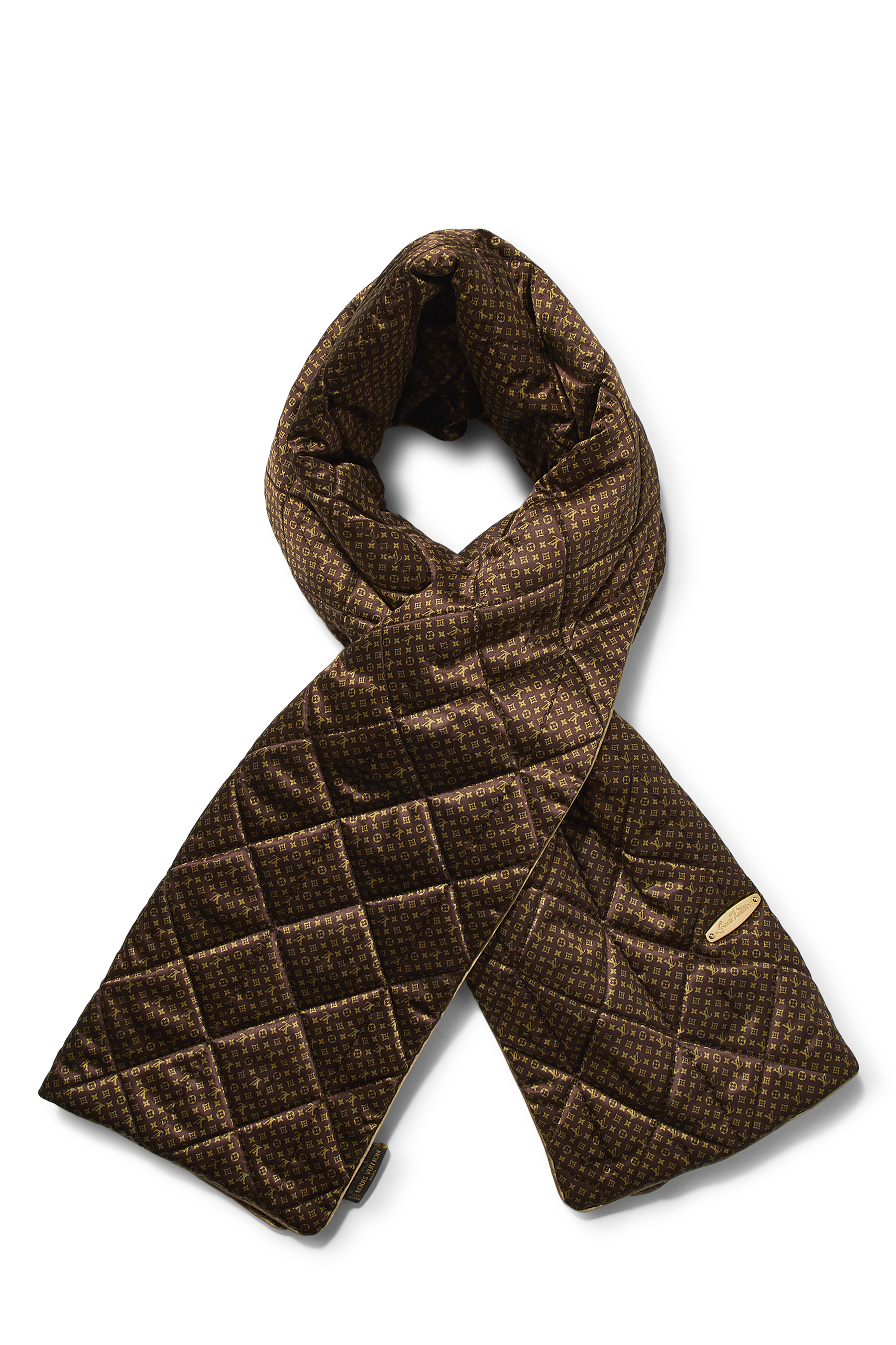 Women's Louis Vuitton Brown Monogram Silk Pillow Muffler in Brown