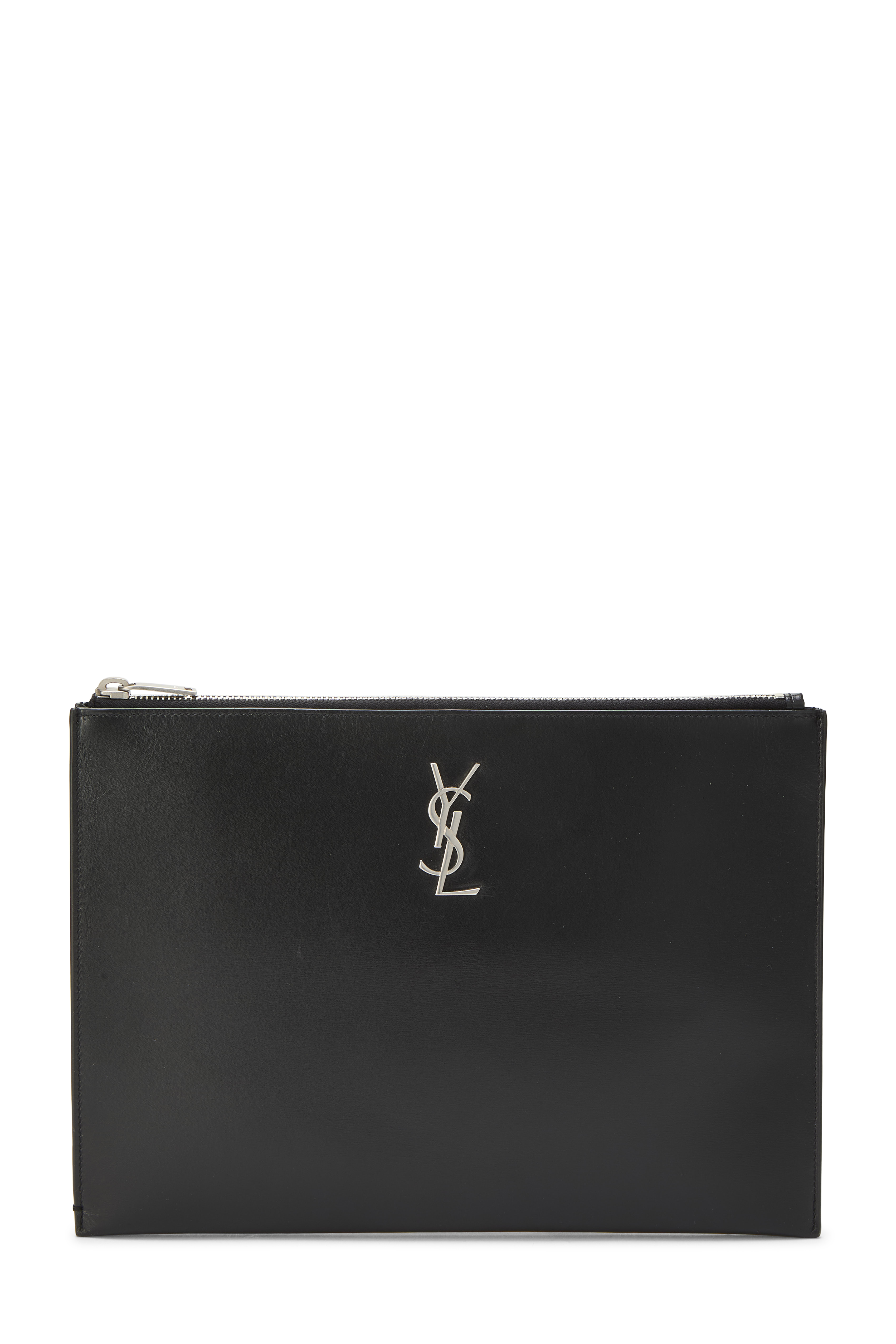 Women's YSL Black Calfskin Clutch Medium in Black Medium