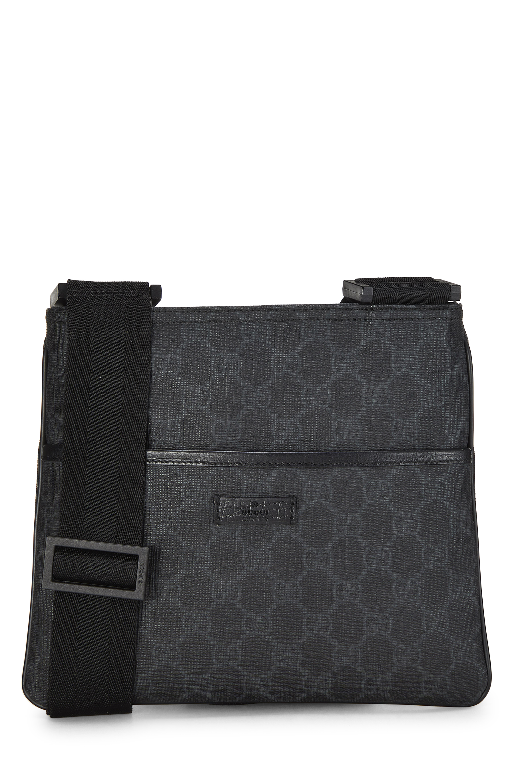 Women's Gucci Black GG Supreme Canvas Flat Messenger Small in Black Small
