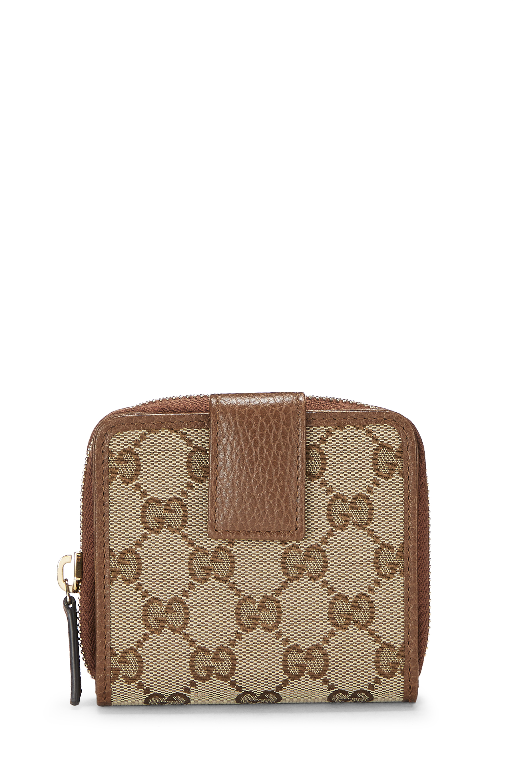 Women's Gucci Original GG Canvas French Zip Around Wallet in Brown