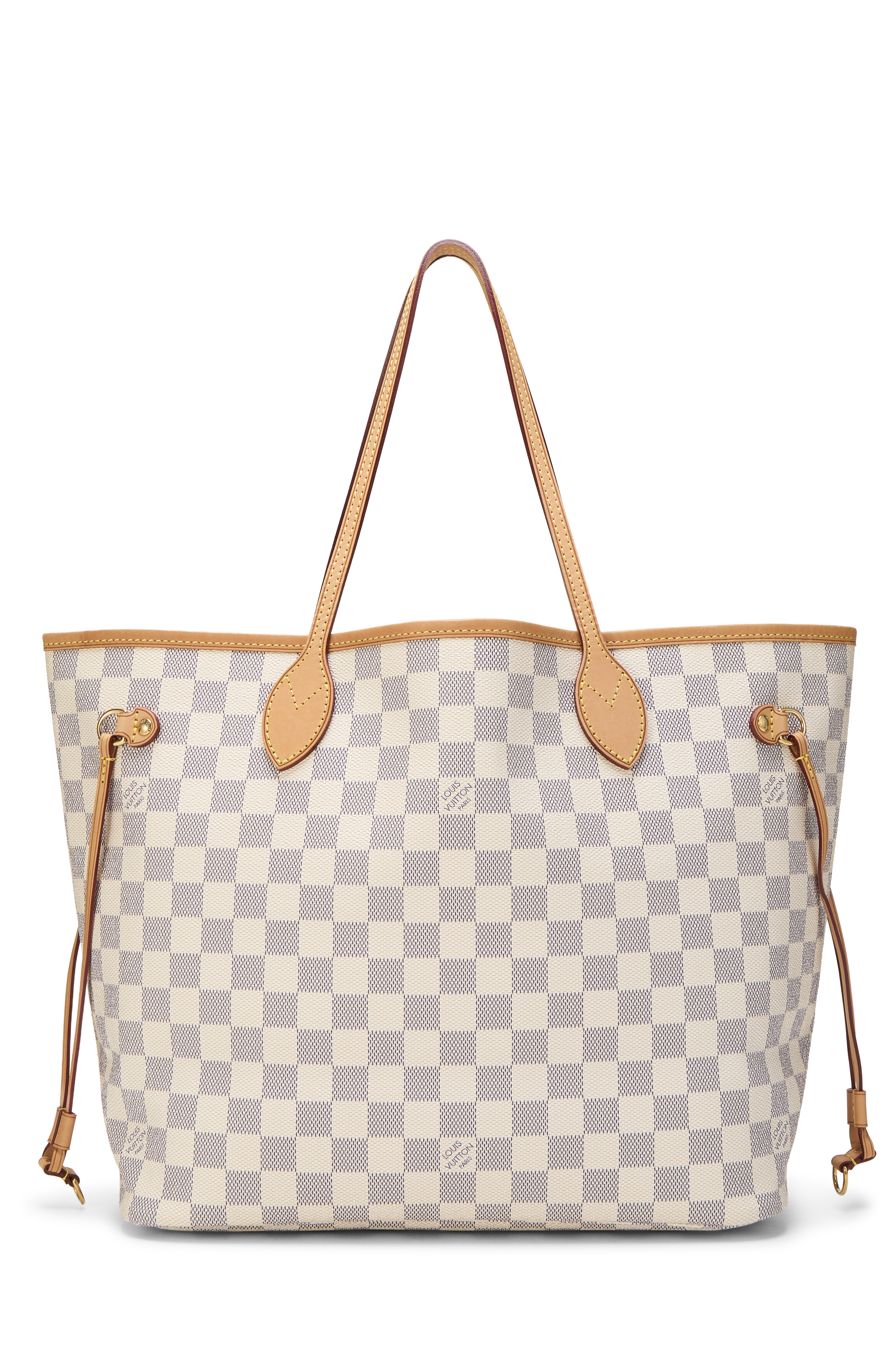 Women's Louis Vuitton Damier Azur Neverfull MM in White MM