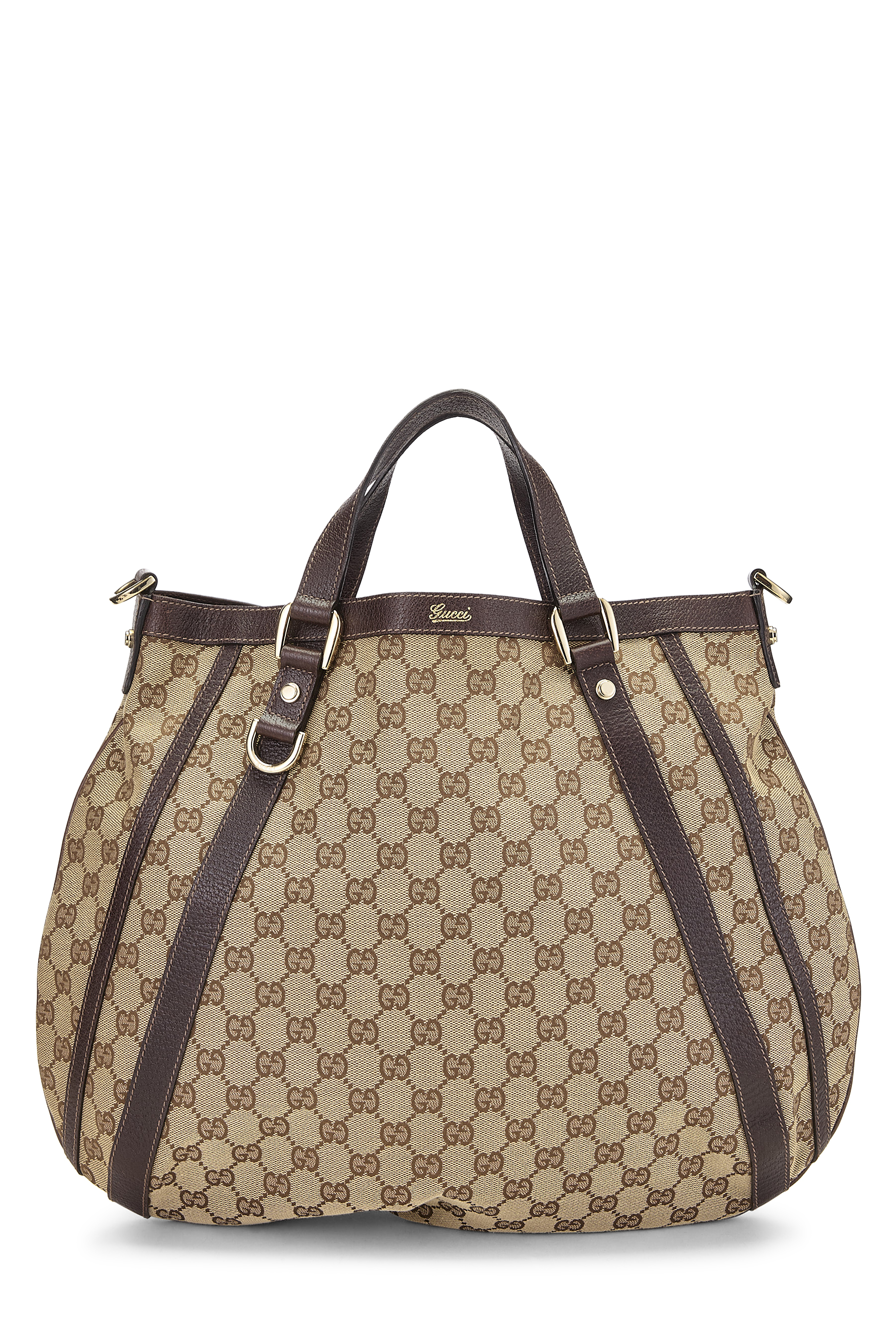 Women's Gucci Original GG Crystal Canvas Abbey Convertible Hobo in Brown