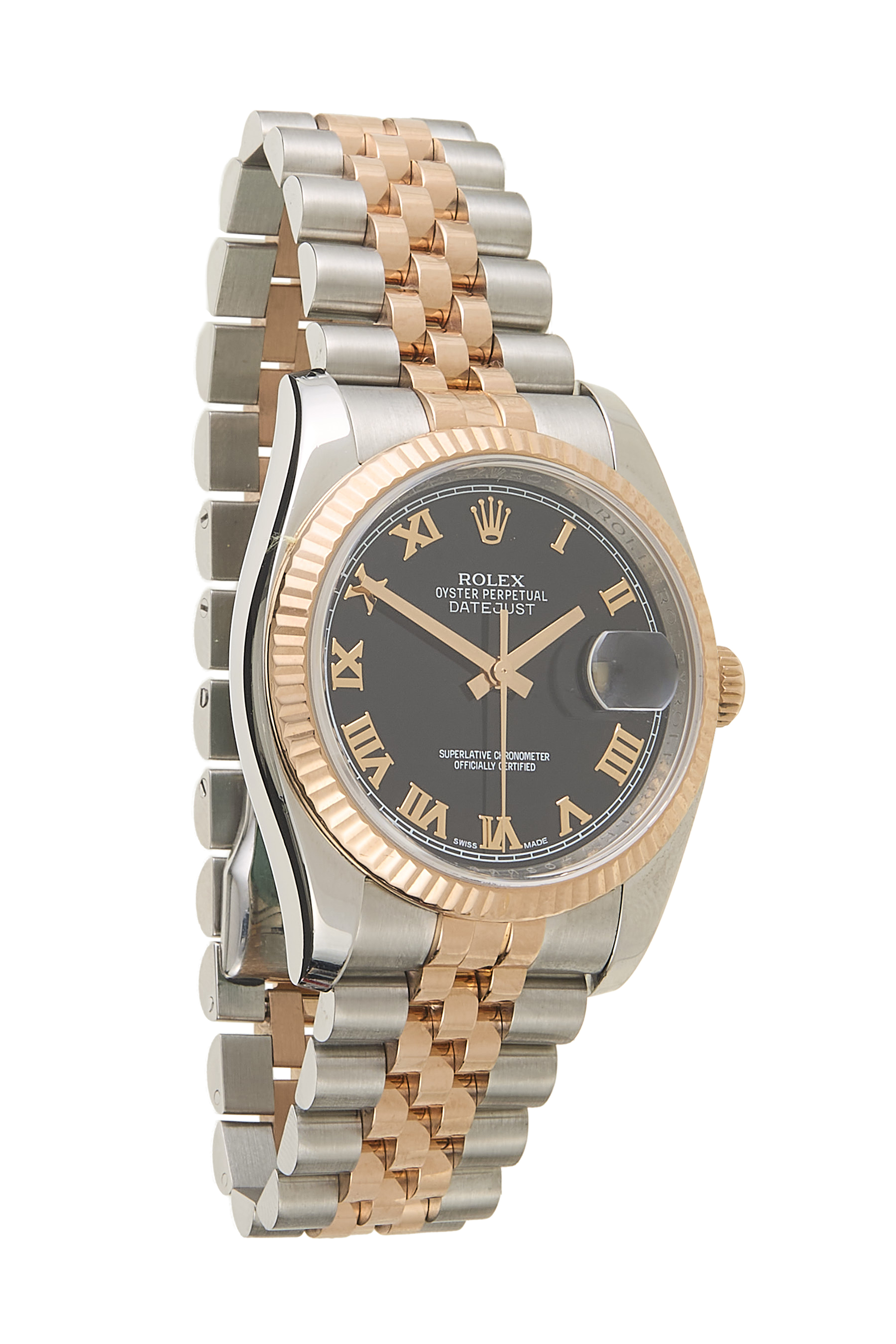 Women's Rolex Rose Gold Stainless Steel Datejust 116231 36mm in Black 36mm