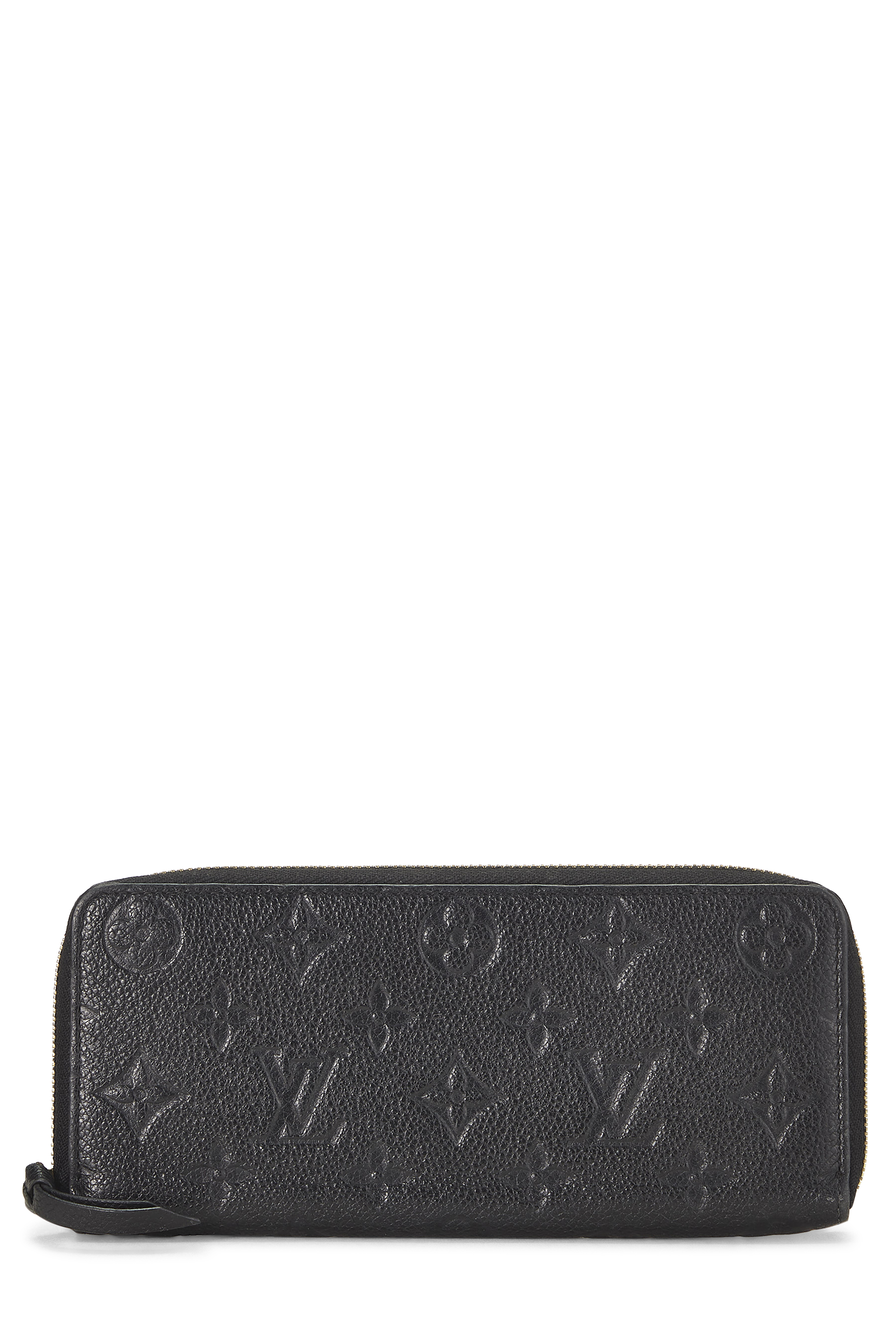Women's Louis Vuitton Black Monogram Empreinte Clemence Wallet in Black