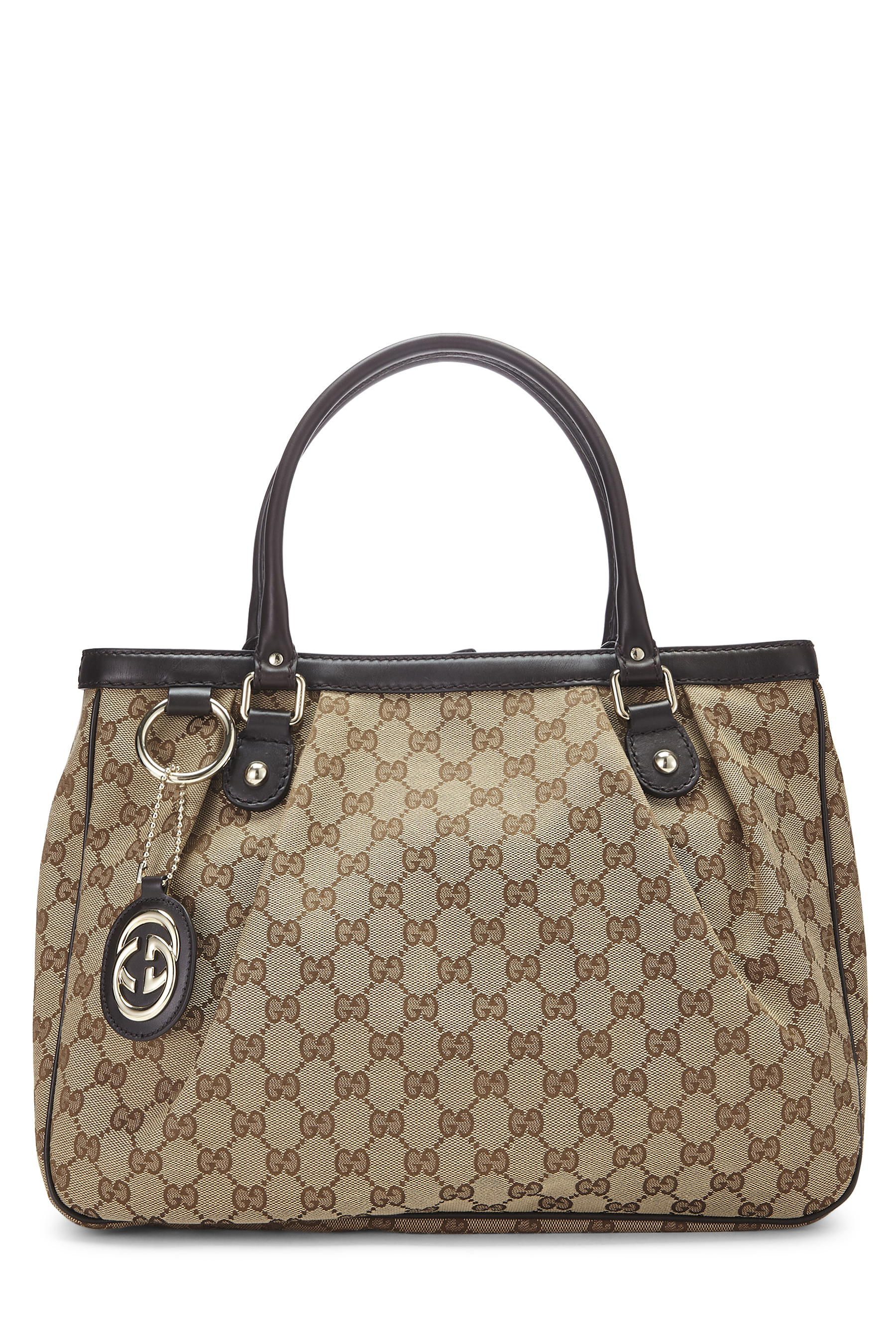 Women's Gucci Original GG Canvas Zip Sukey Handbag in Brown