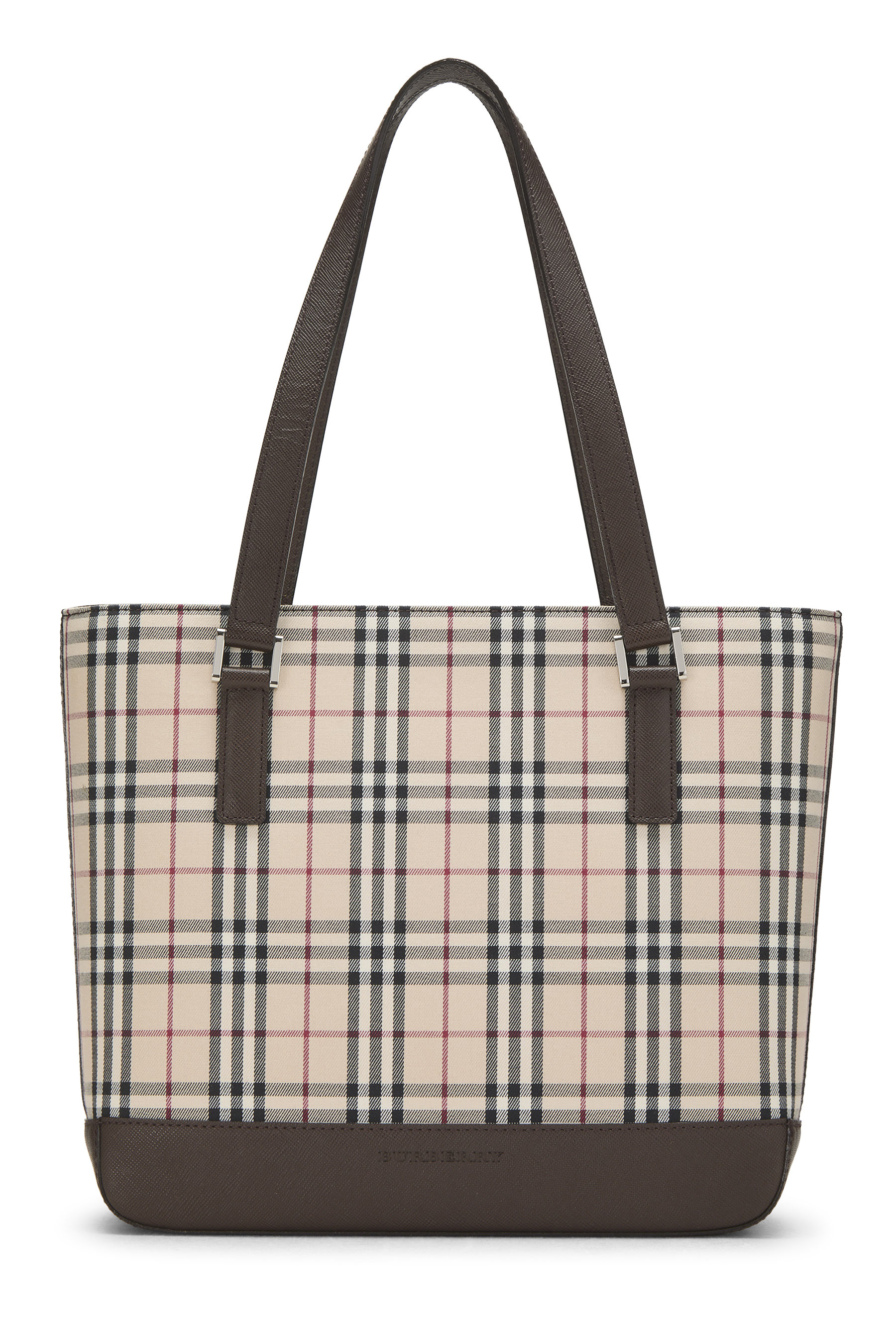 Women's Burberry Brown House Check Jacquard Zip Tote Bag Small in Brown Small
