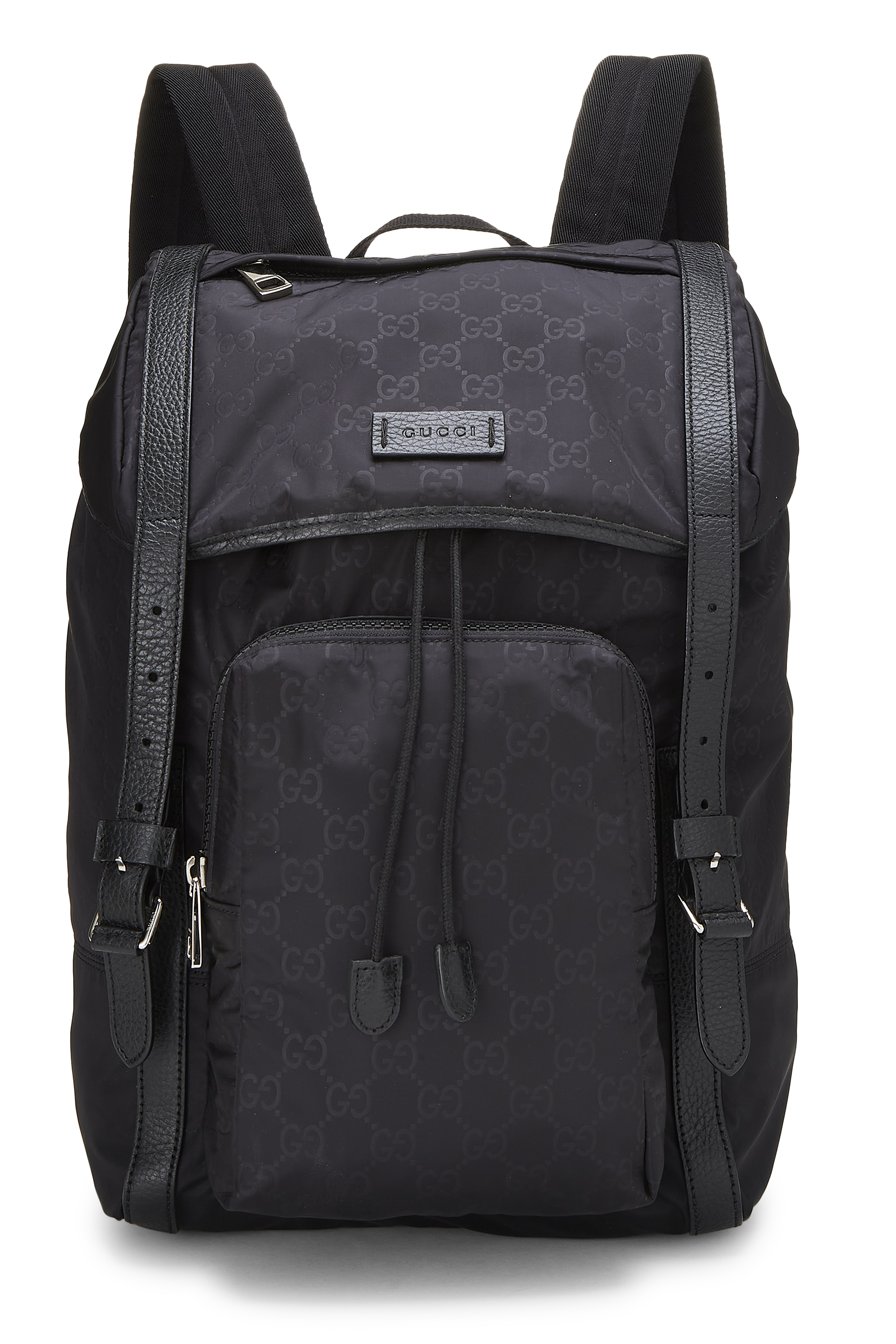 Women's Gucci Black GG Nylon Backpack in Black