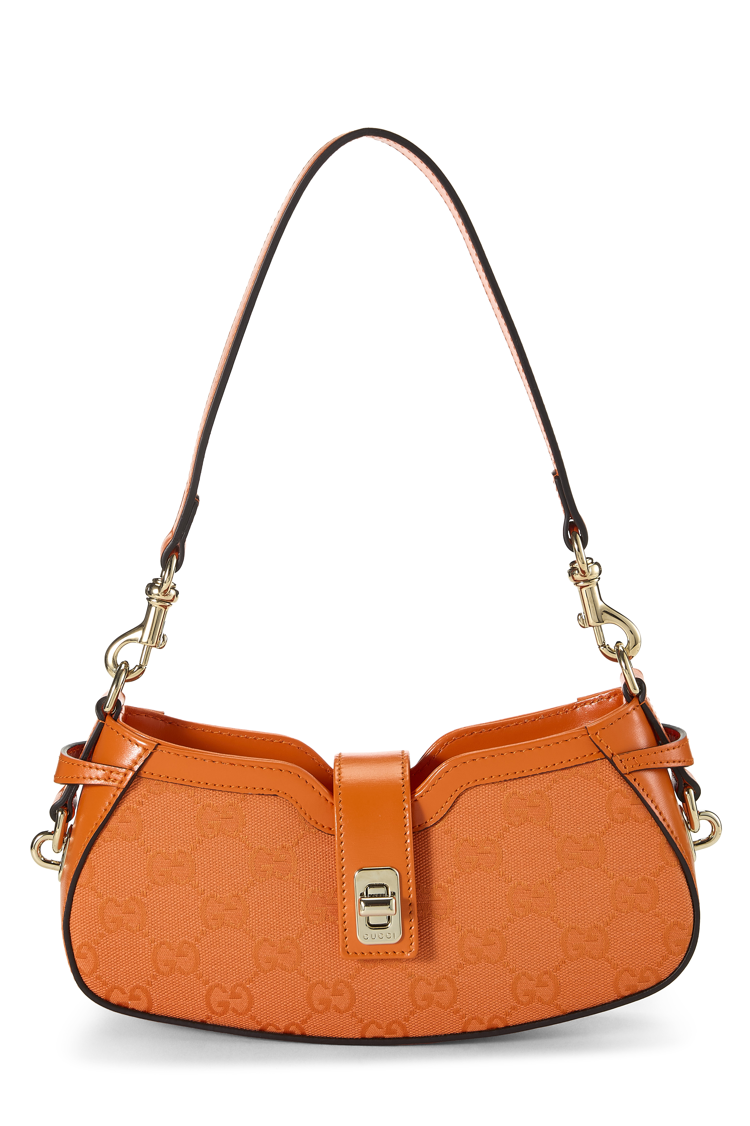 Women's Gucci Orange GG Canvas Moon Side Shoulder Bag Mini in Orange Mini