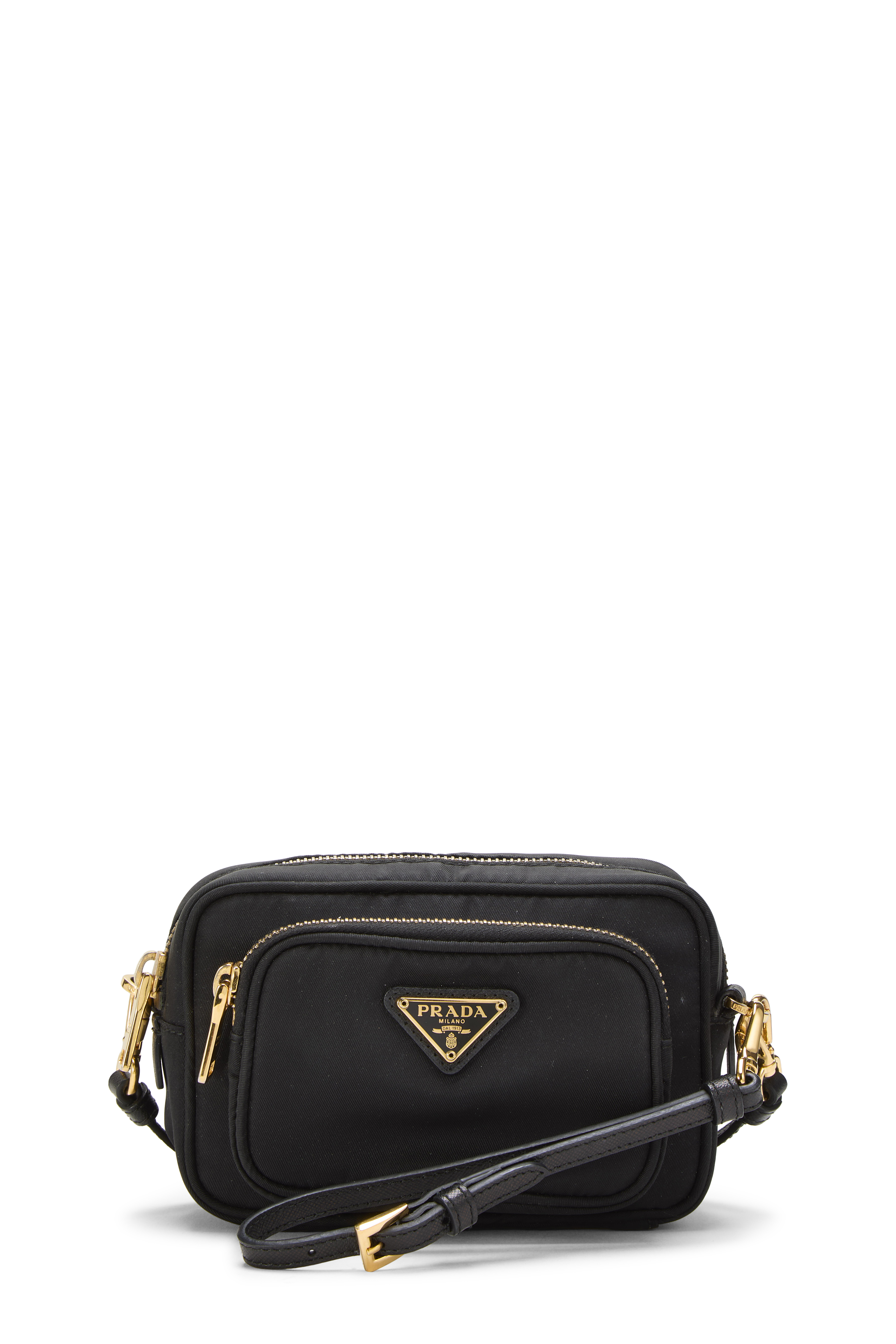 Women's Prada Black Convertible Nylon Convertible Wristlet Mini